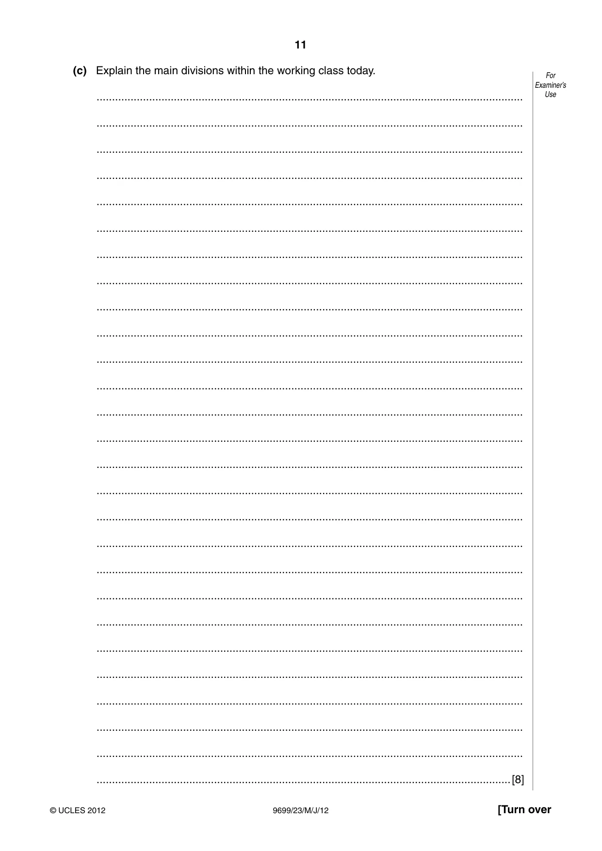 Cambridge A Level Sociology 9699 2012 May/June Paper 2 · Variant 3 question paper, page 11 of 16