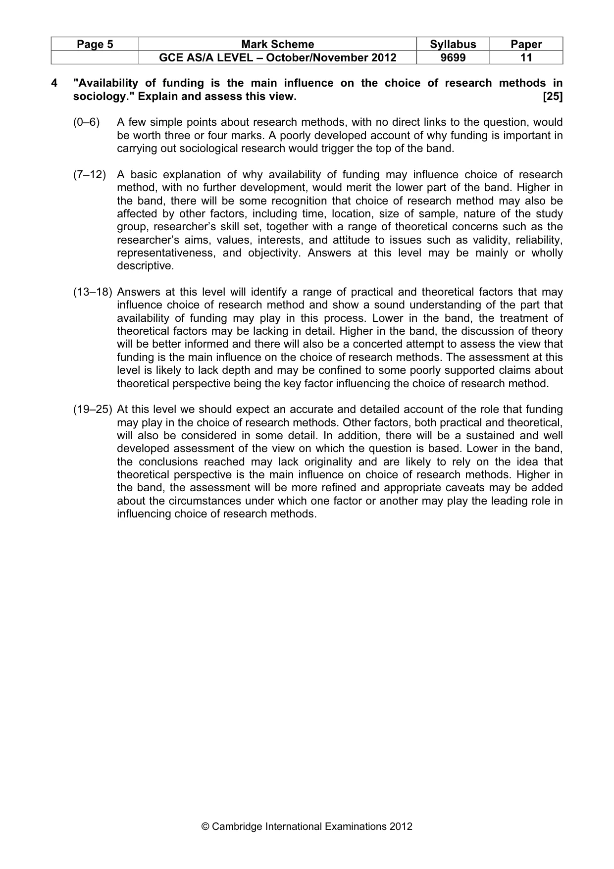 Mark scheme, page 5 of 7