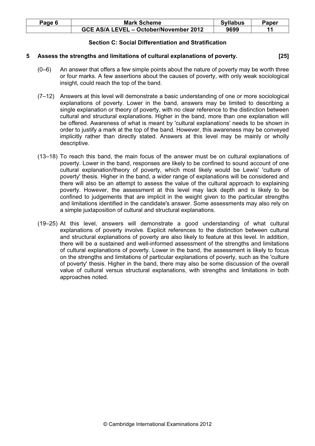 Mark scheme, page 6 of 7