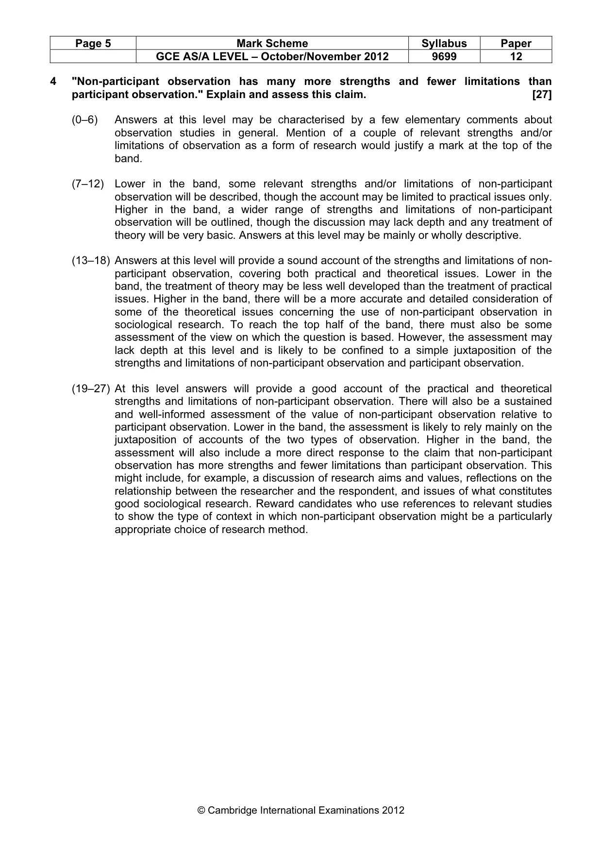 Mark scheme, page 5 of 7