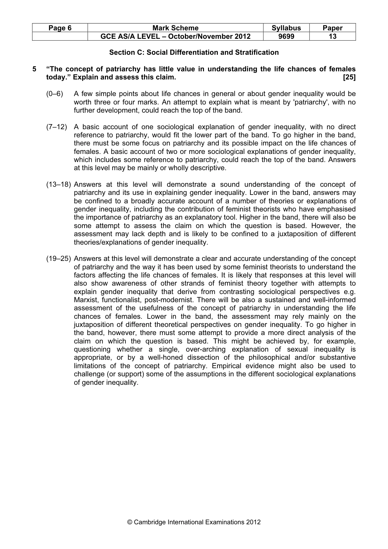 Mark scheme, page 6 of 7