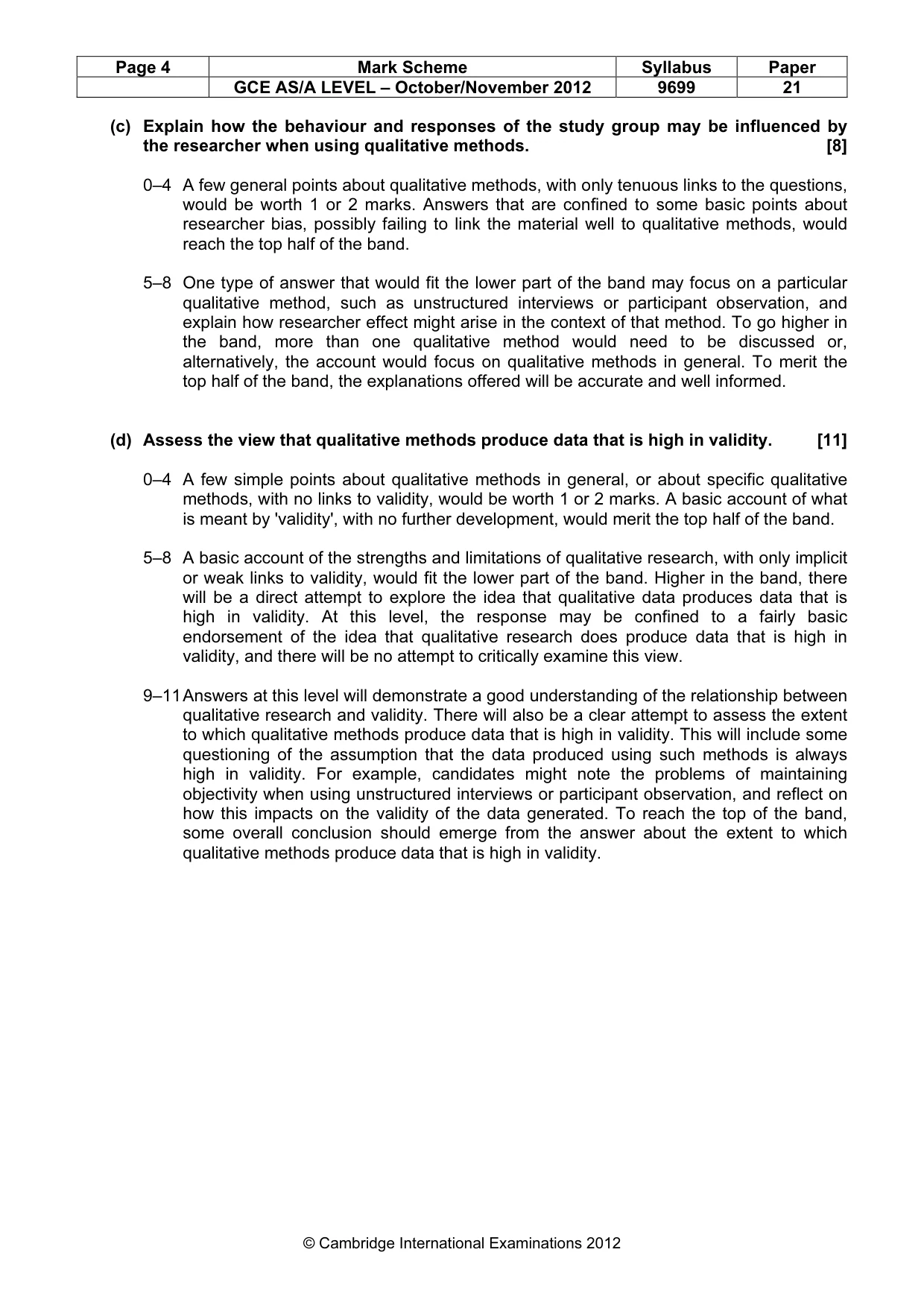 Mark scheme, page 4 of 6