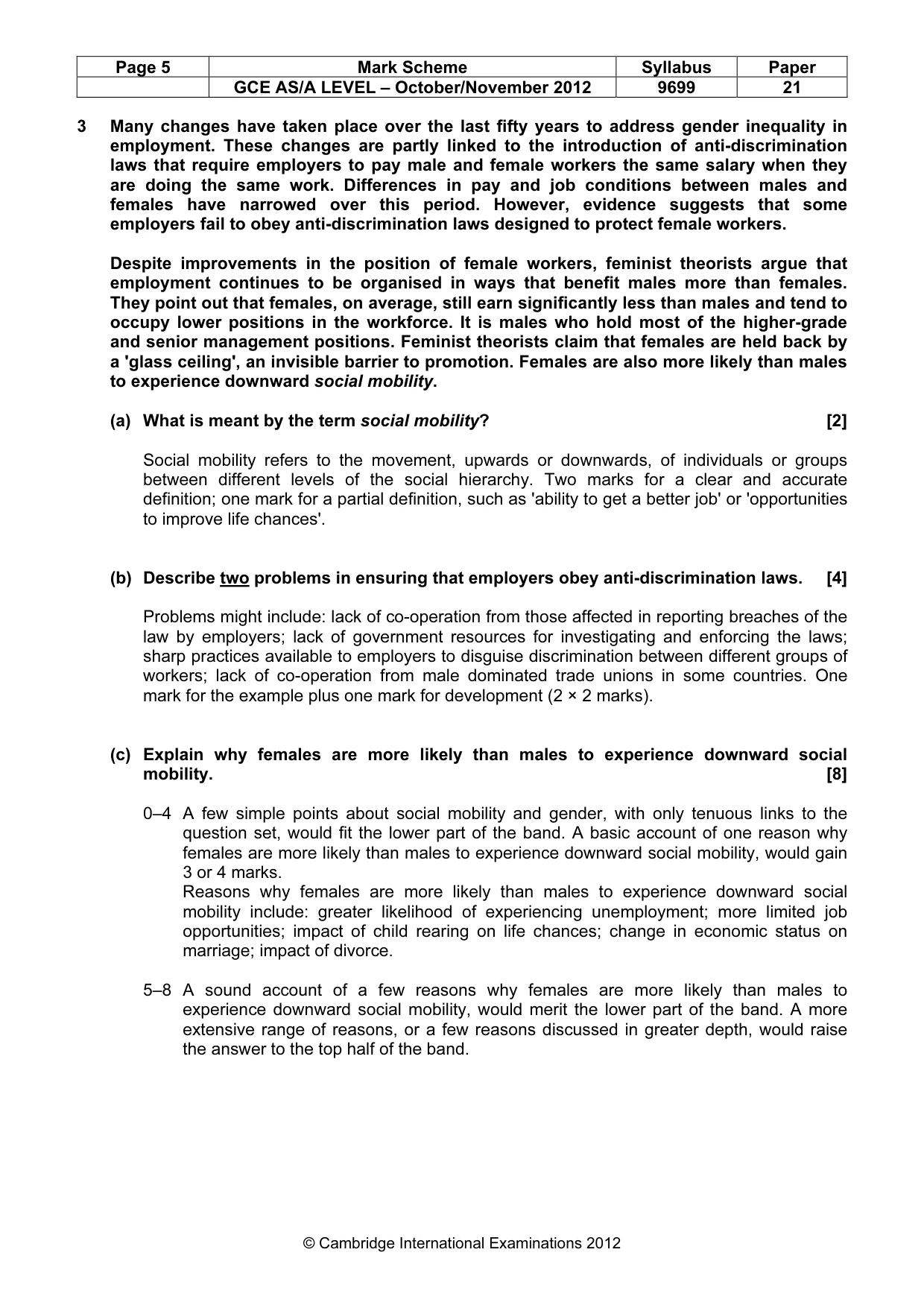 Mark scheme, page 5 of 6