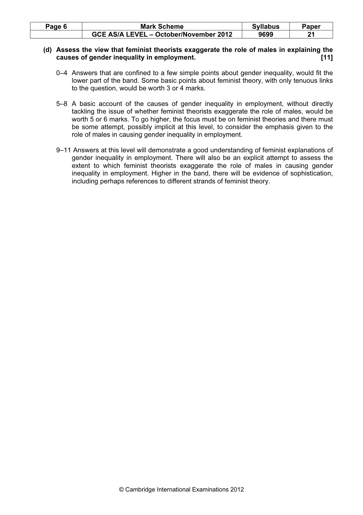 Mark scheme, page 6 of 6