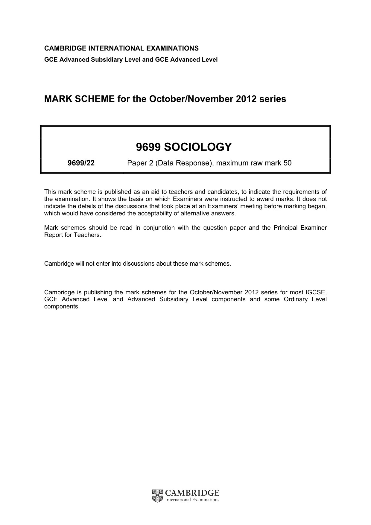Mark scheme, page 1 of 6
