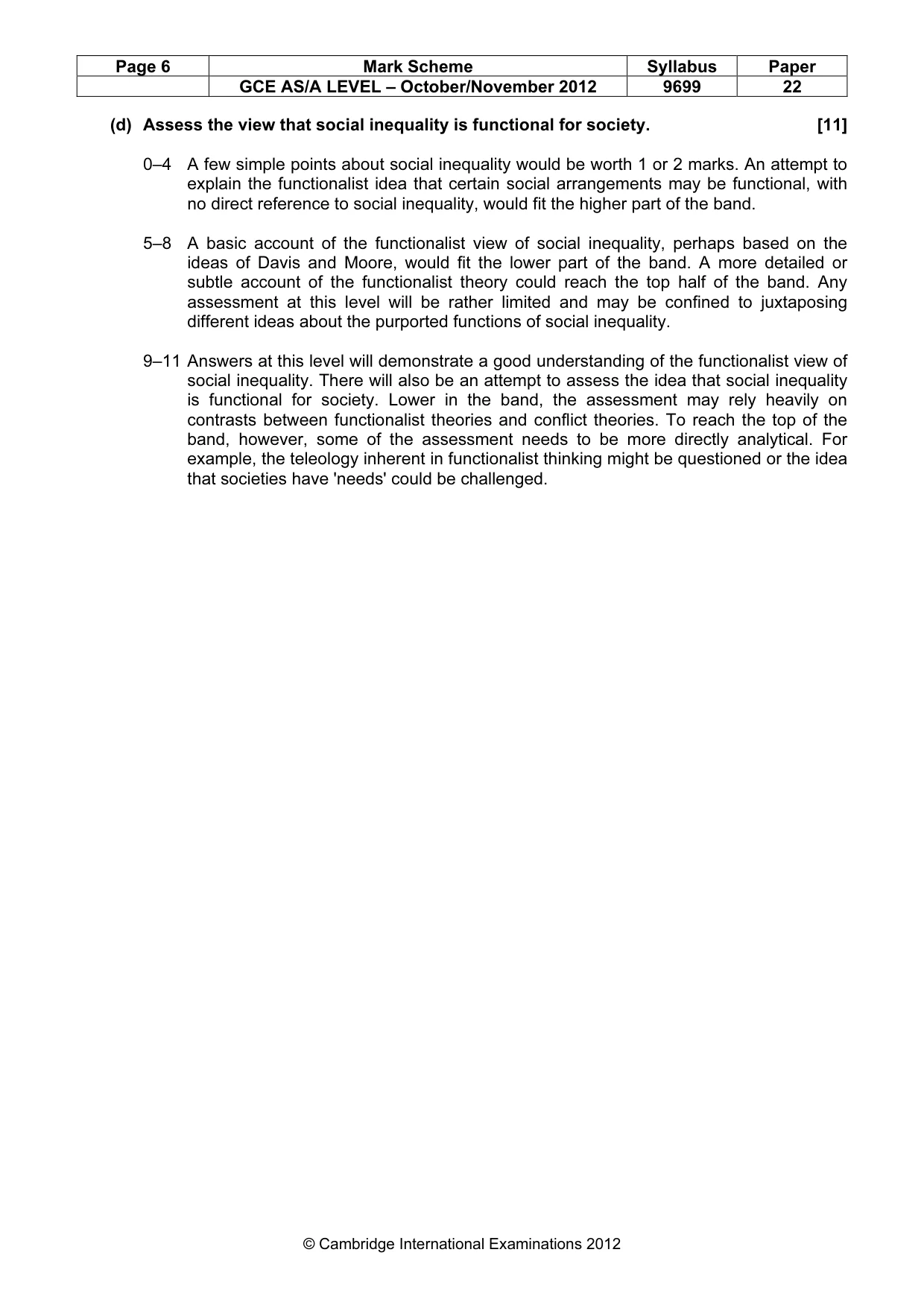 Mark scheme, page 6 of 6