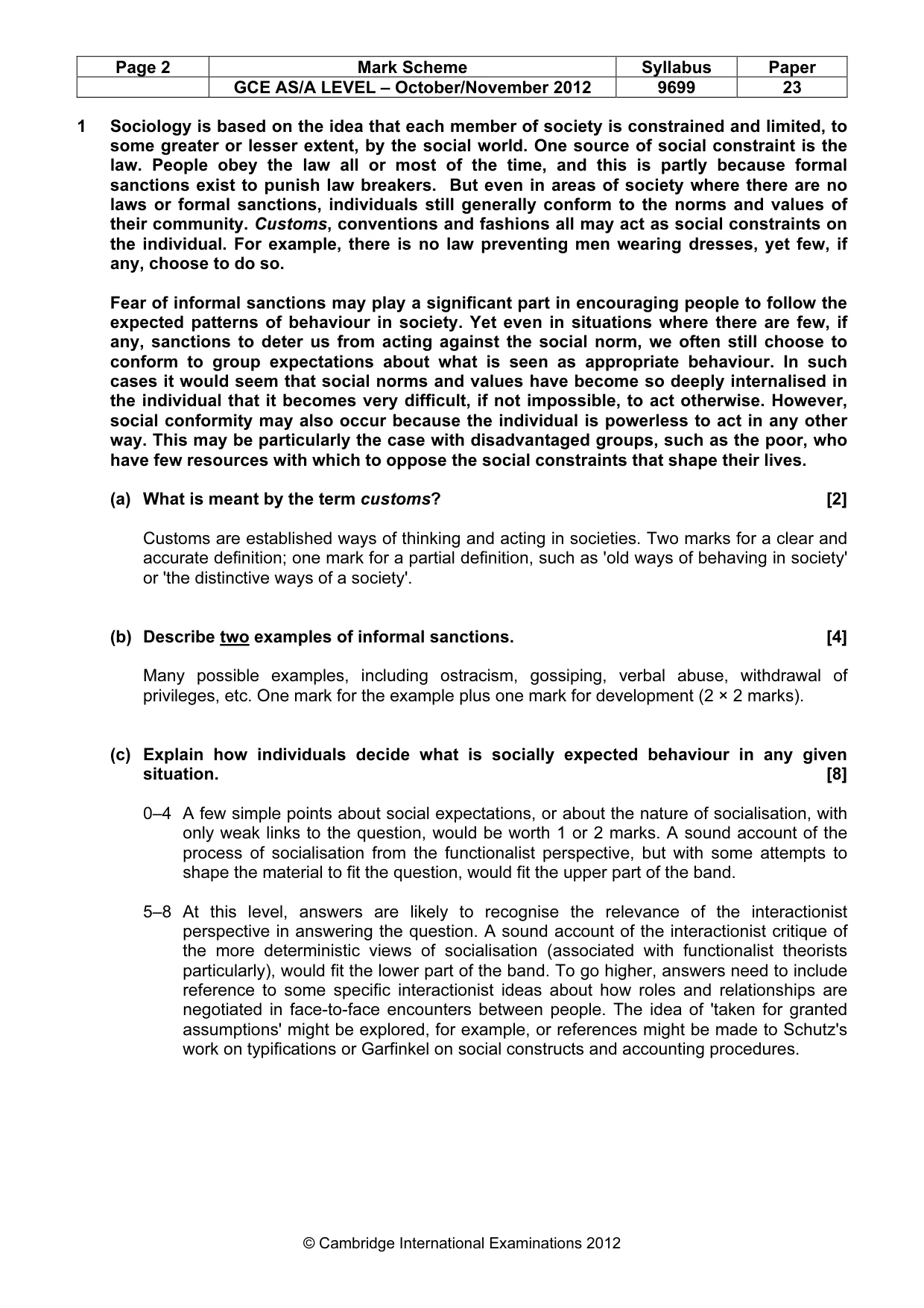 Mark scheme, page 2 of 6