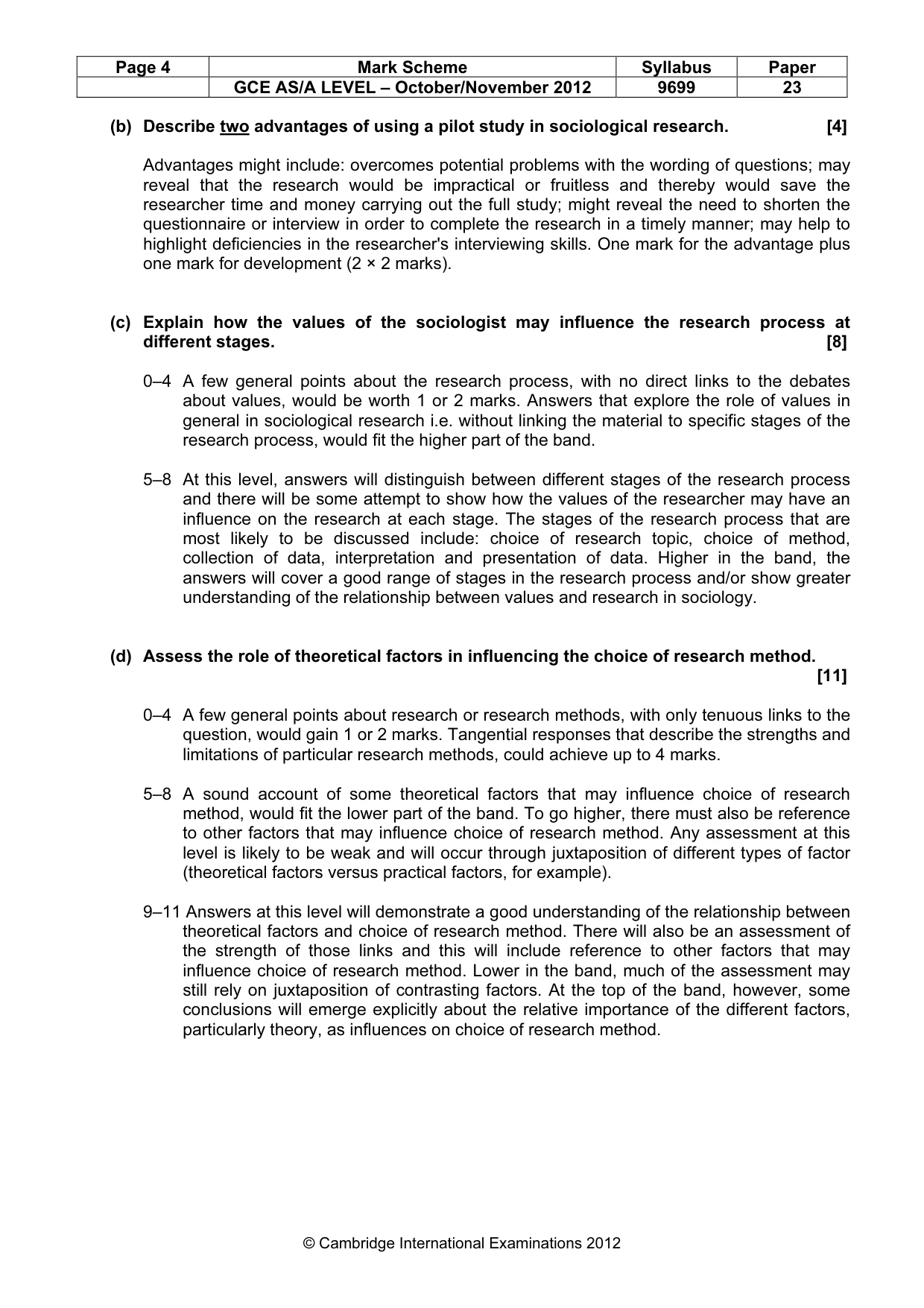 Mark scheme, page 4 of 6