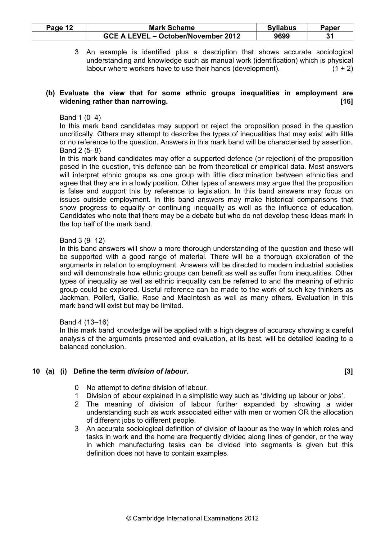 Mark scheme, page 12 of 16