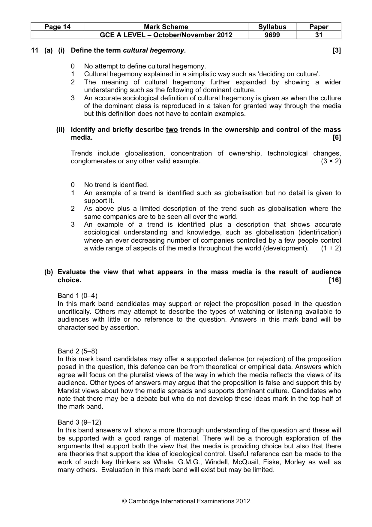 Mark scheme, page 14 of 16