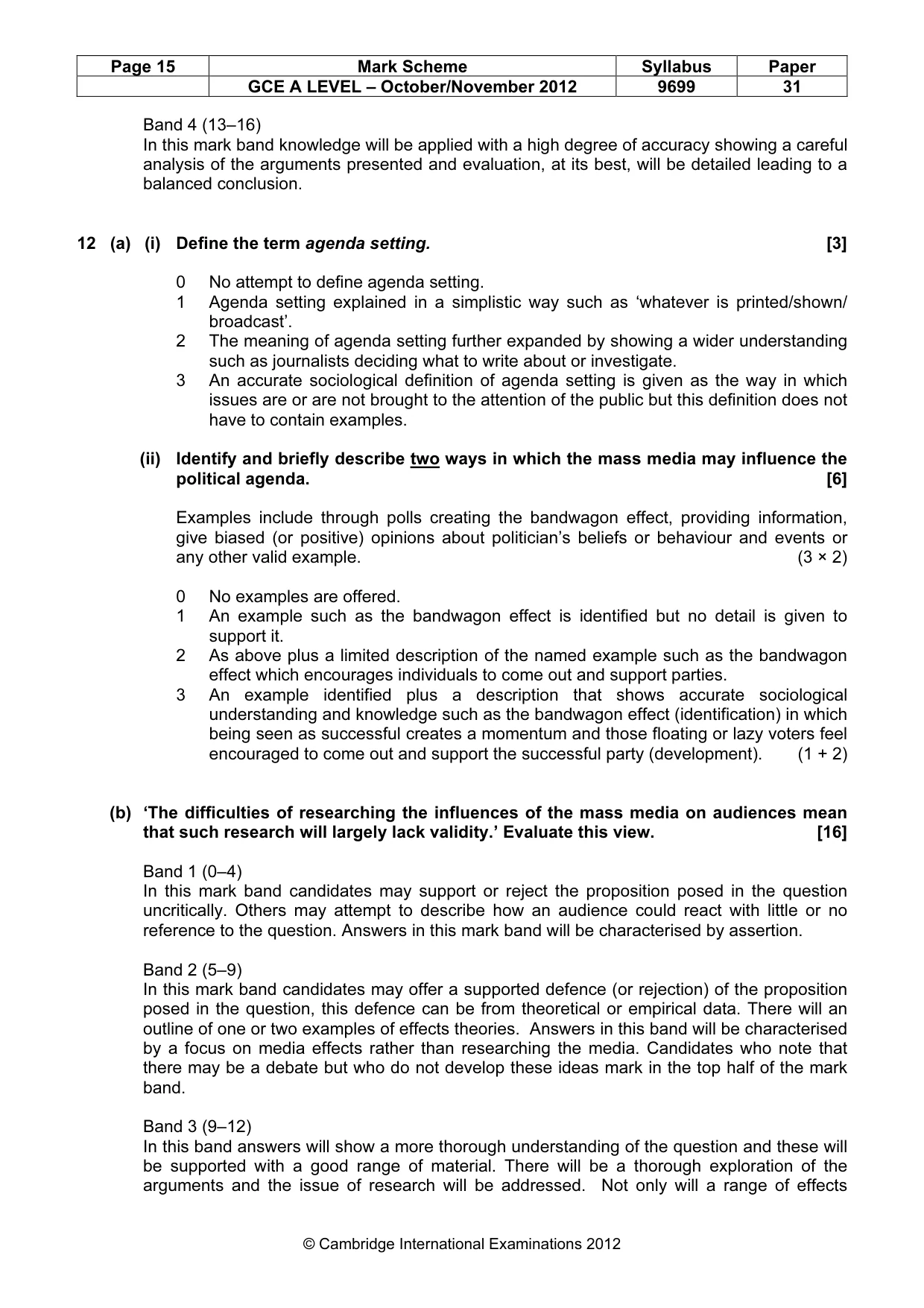 Mark scheme, page 15 of 16