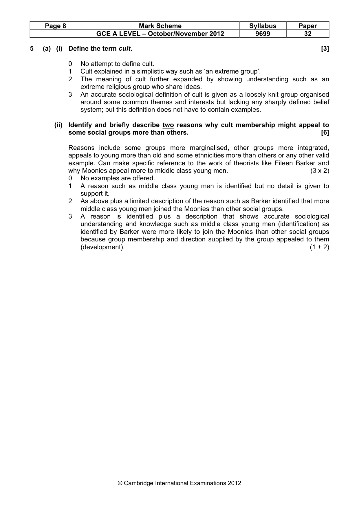 Mark scheme, page 8 of 19