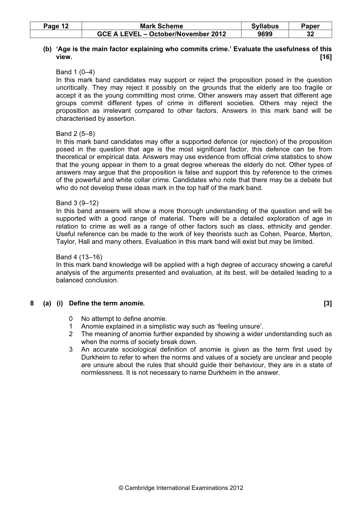 Mark scheme, page 12 of 19