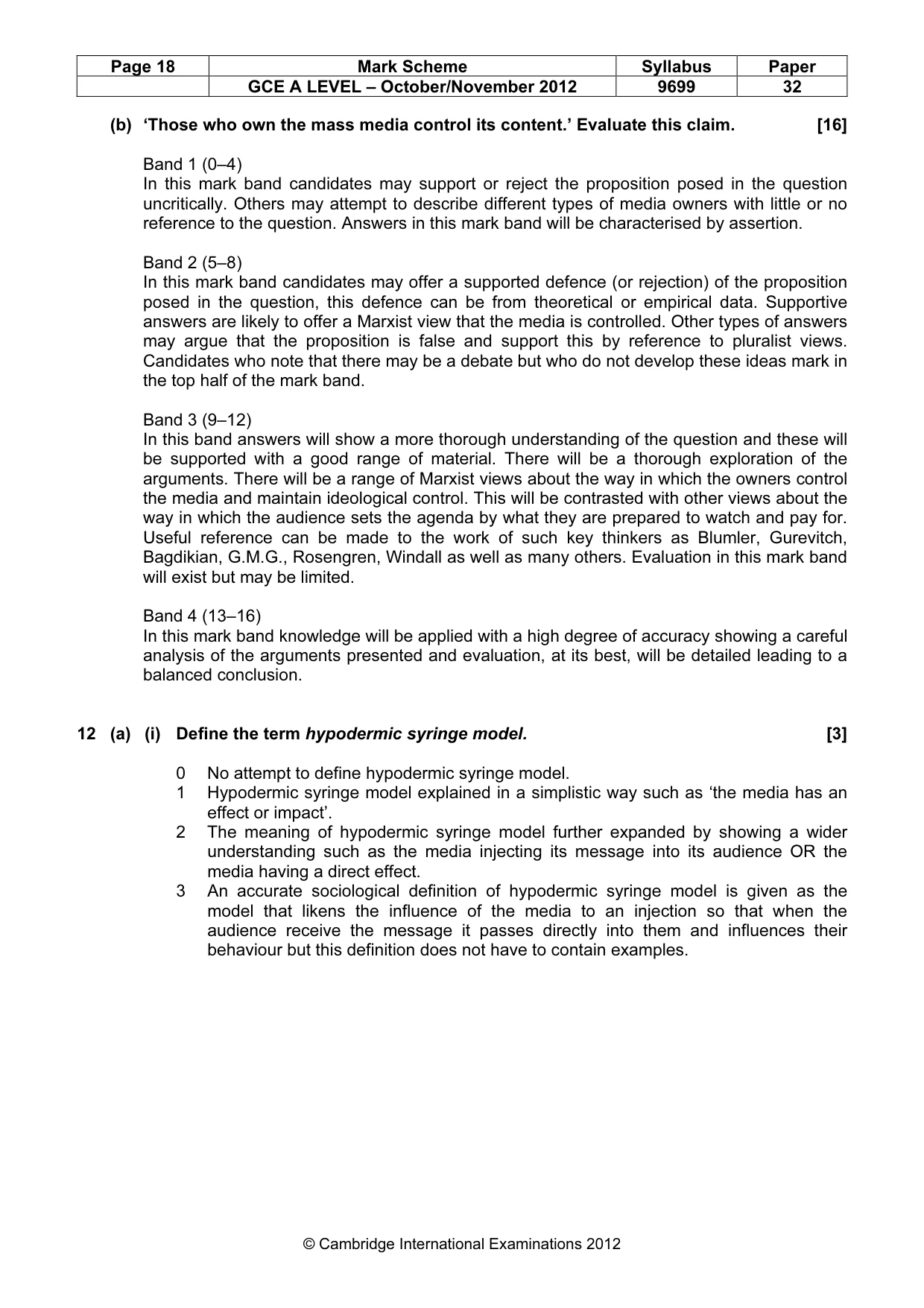 Mark scheme, page 18 of 19