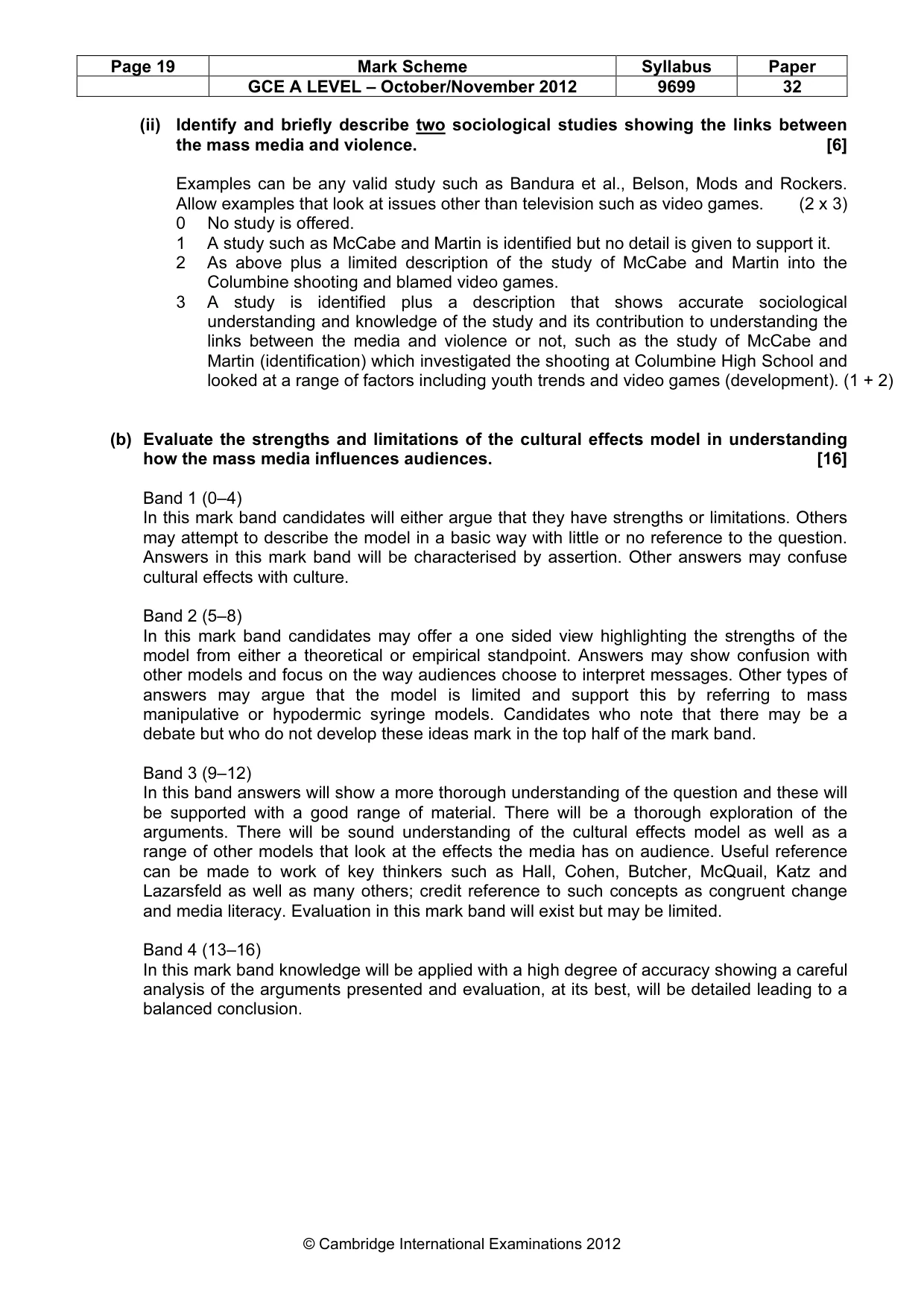 Mark scheme, page 19 of 19
