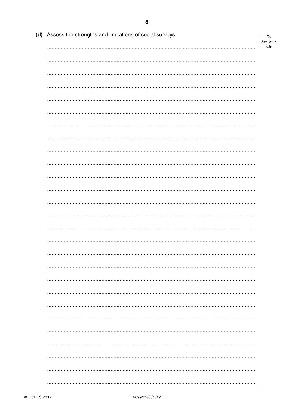 Cambridge A Level Sociology 9699 2012 Oct/Nov Paper 2 · Variant 2 question paper, page 8 of 16