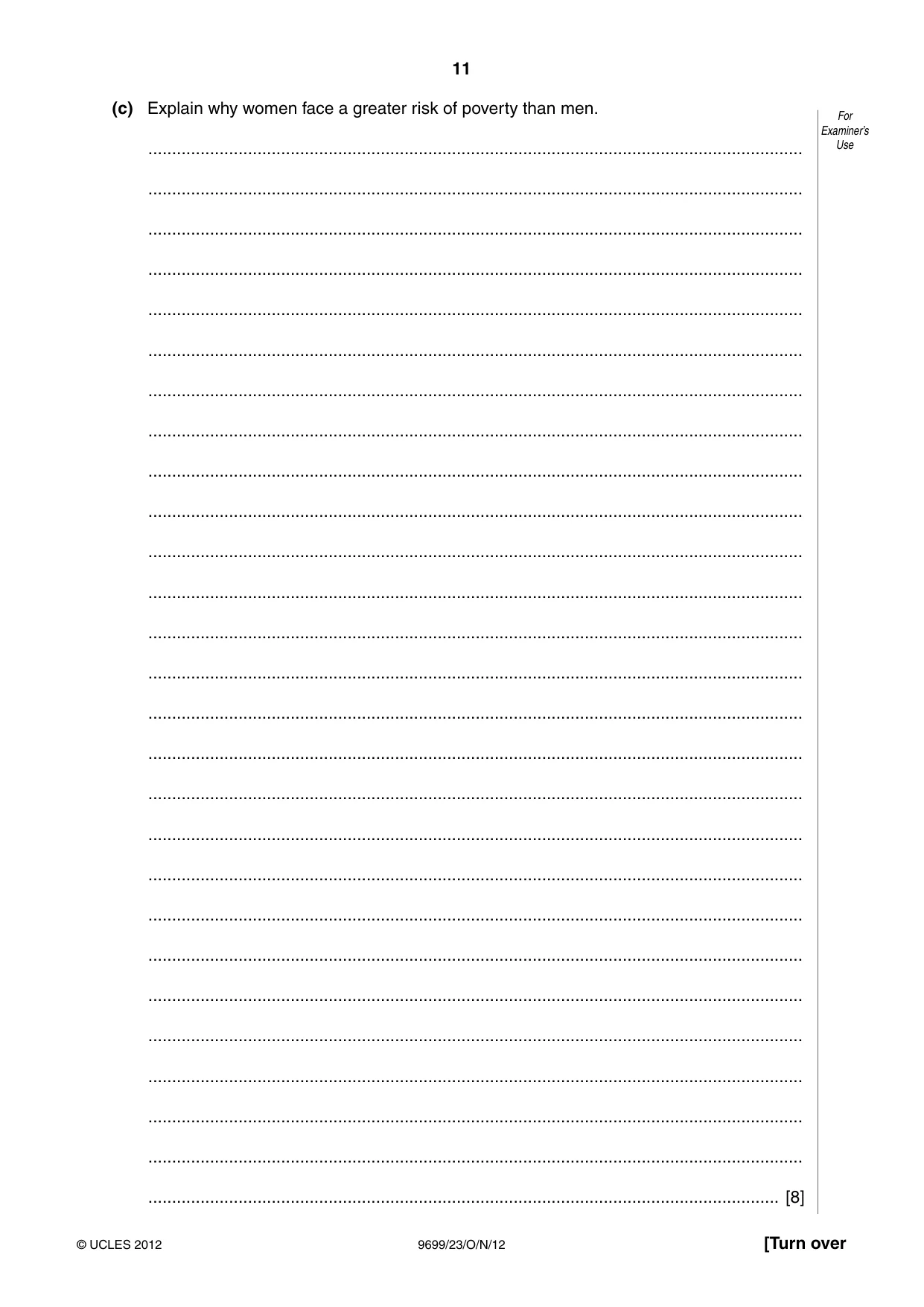 Cambridge A Level Sociology 9699 2012 Oct/Nov Paper 2 · Variant 3 question paper, page 11 of 16