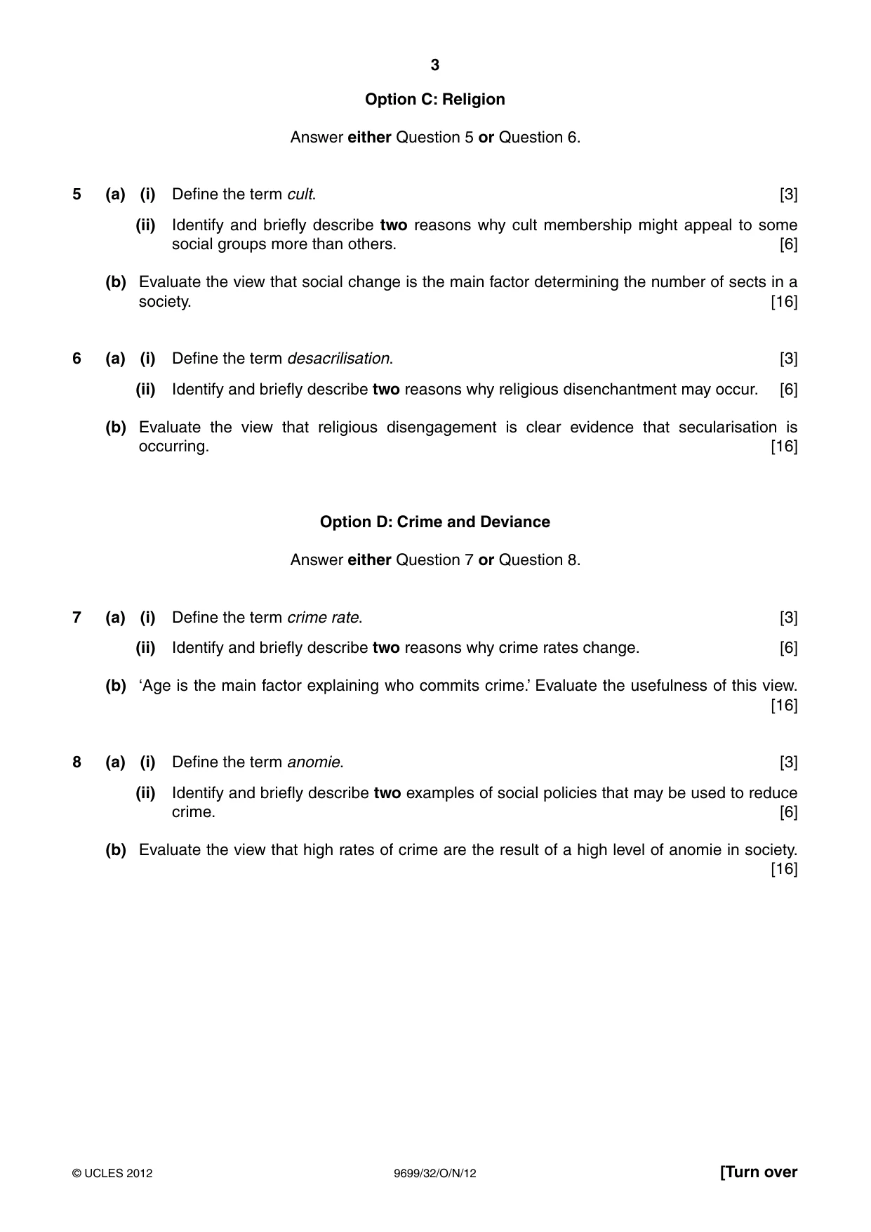 Cambridge A Level Sociology 9699 2012 Oct/Nov Paper 3 · Variant 2 question paper, page 3 of 4