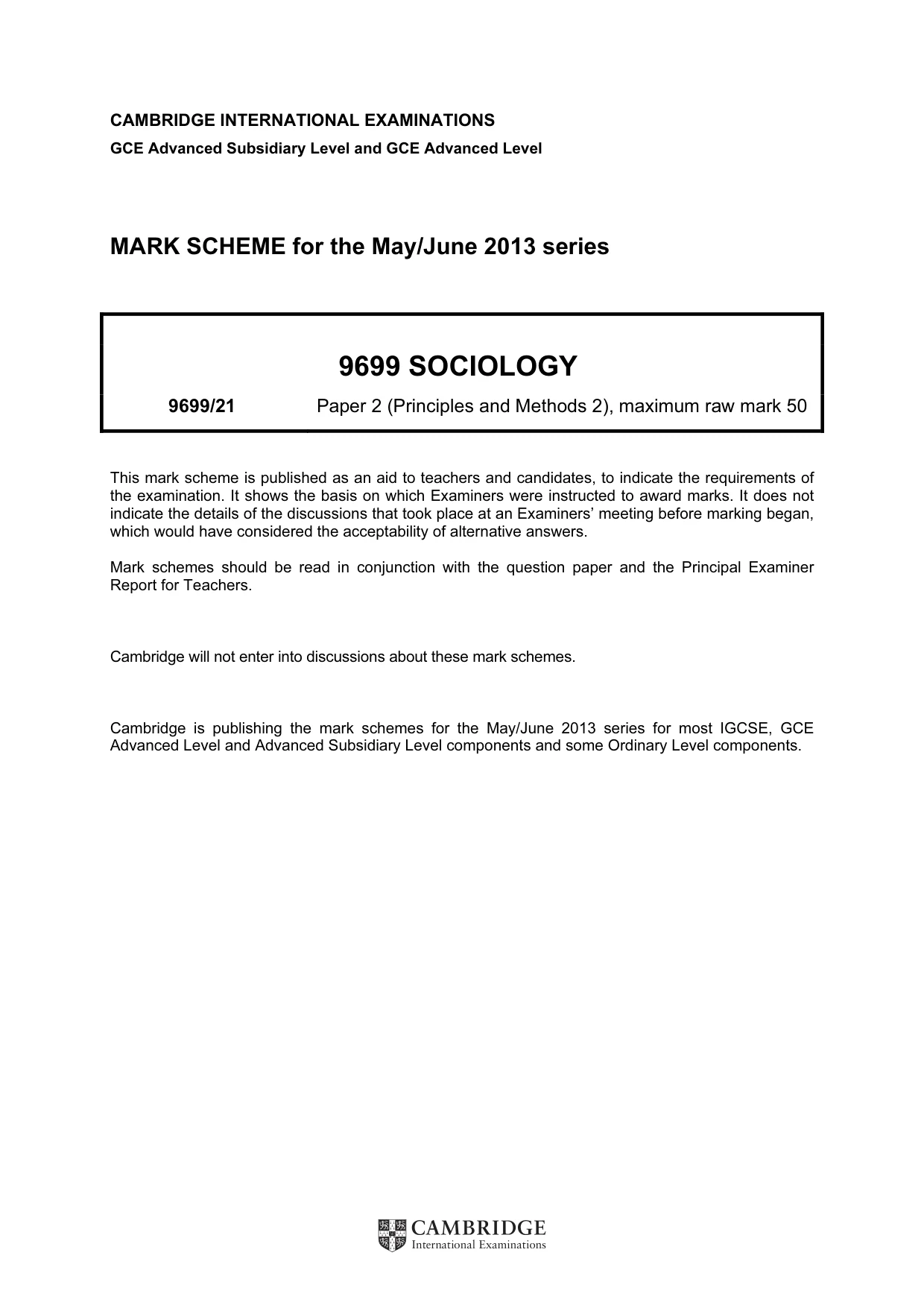 Mark scheme, page 1 of 7