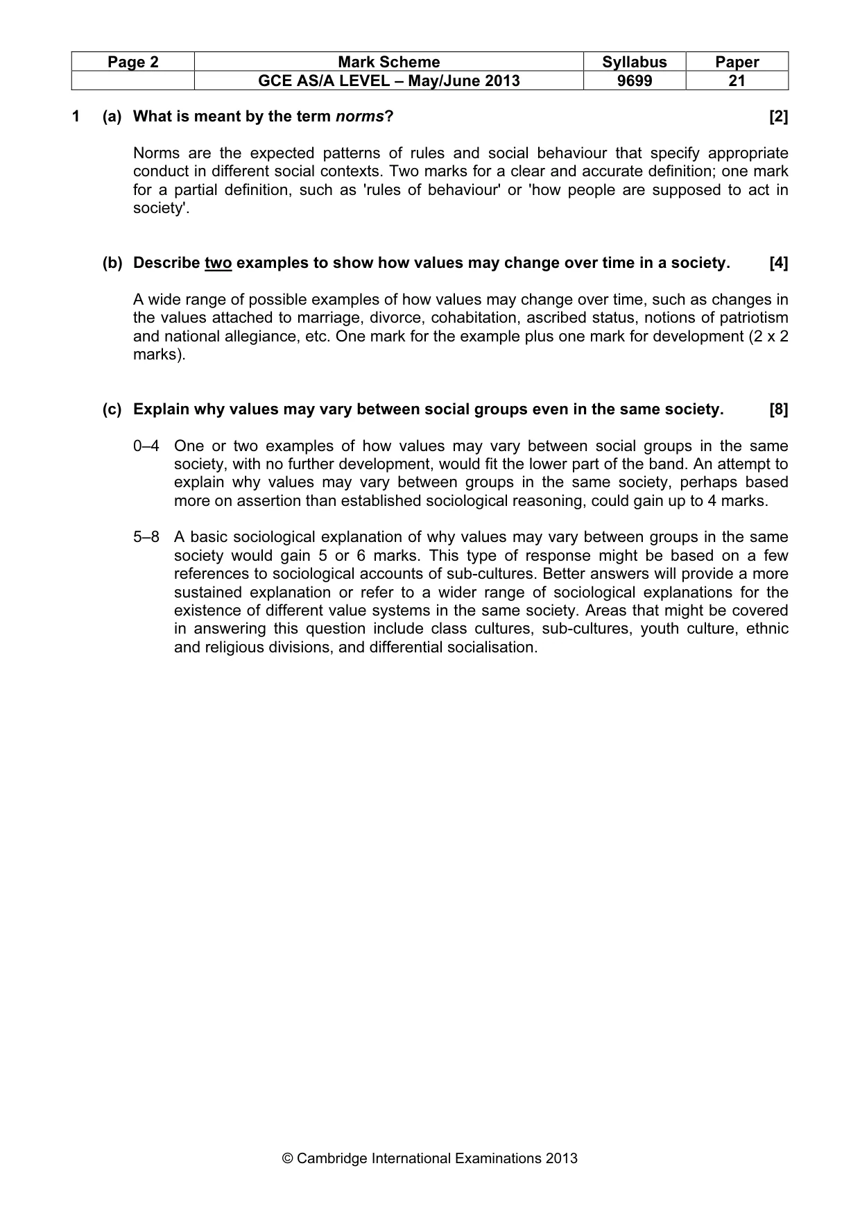 Mark scheme, page 2 of 7