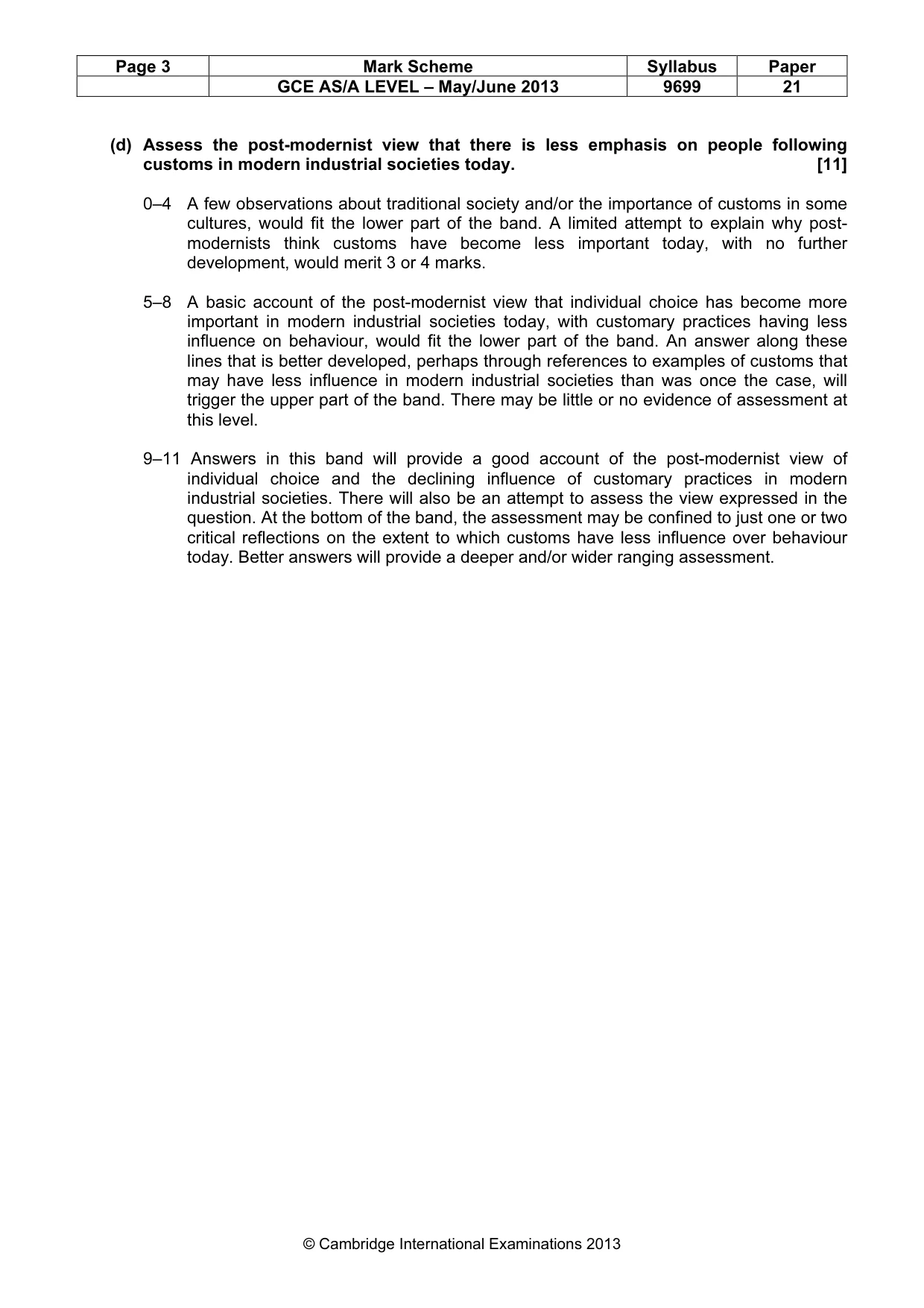 Mark scheme, page 3 of 7