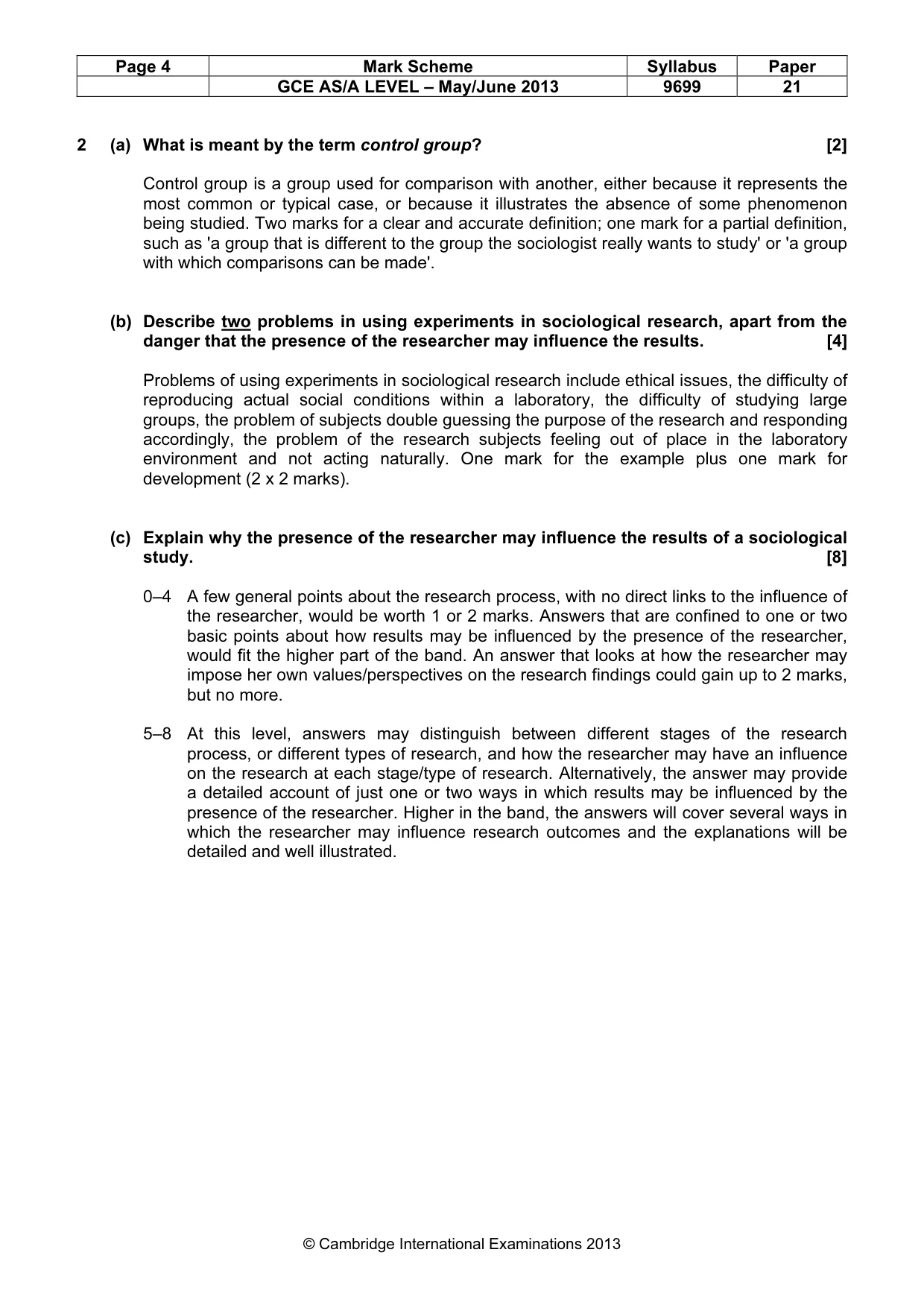 Mark scheme, page 4 of 7
