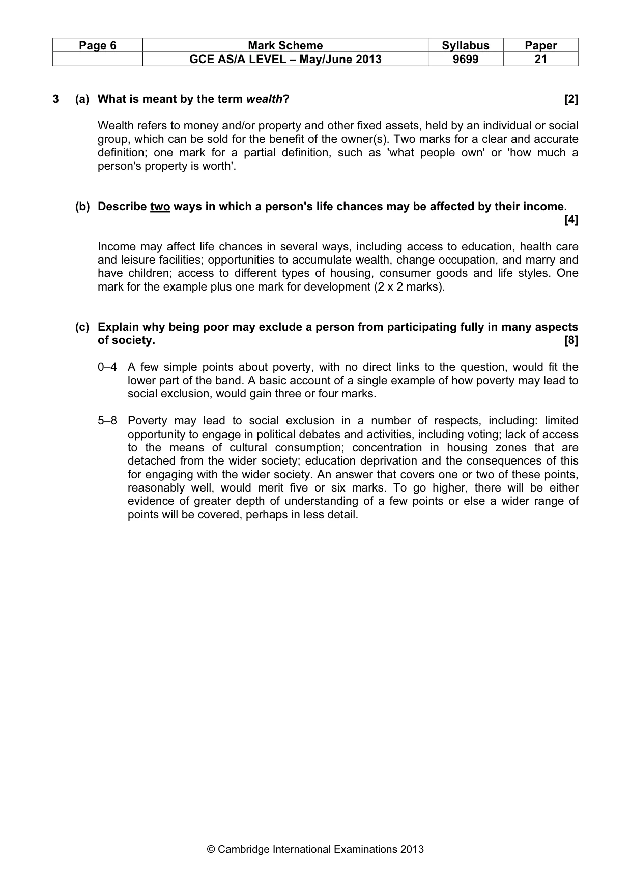 Mark scheme, page 6 of 7
