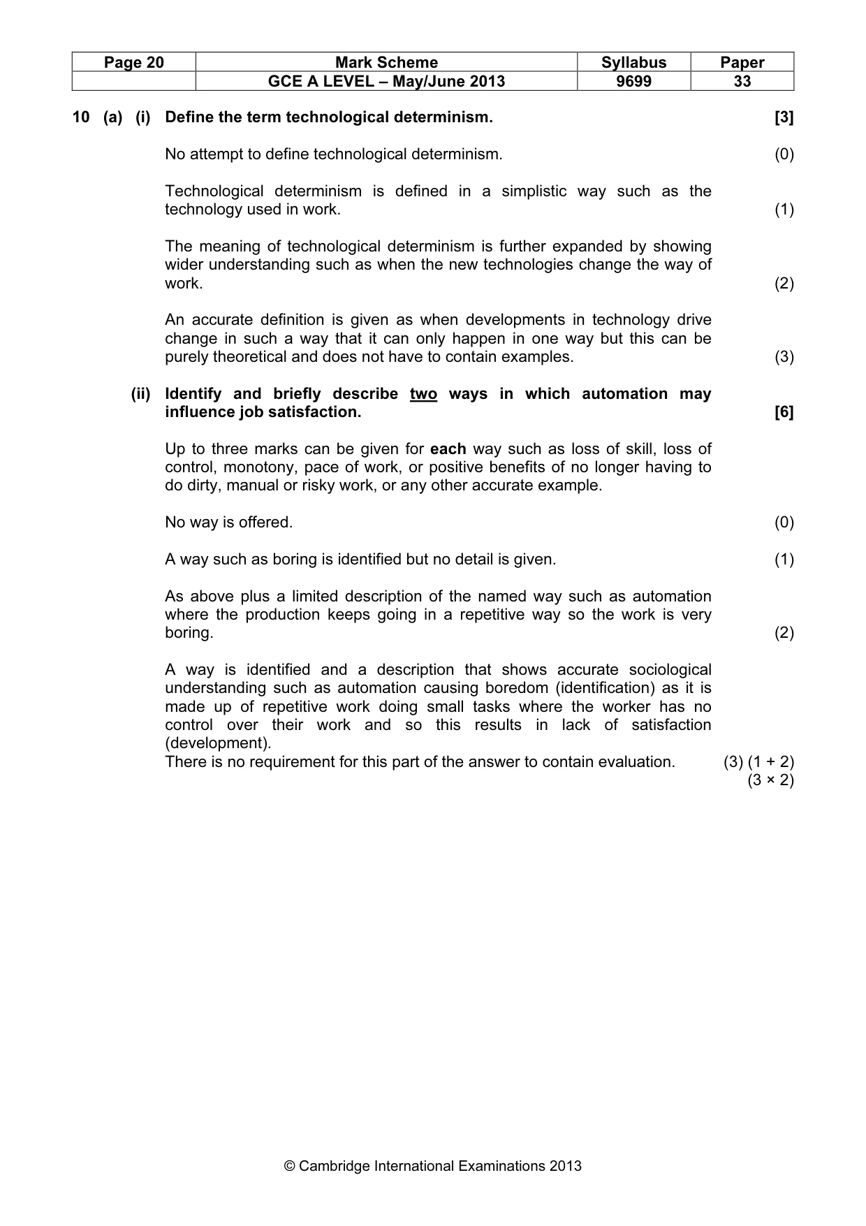Mark scheme, page 20 of 25
