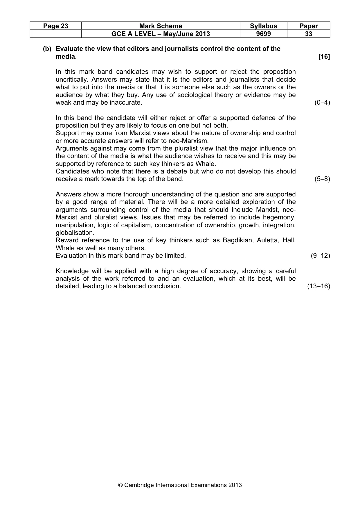 Mark scheme, page 23 of 25