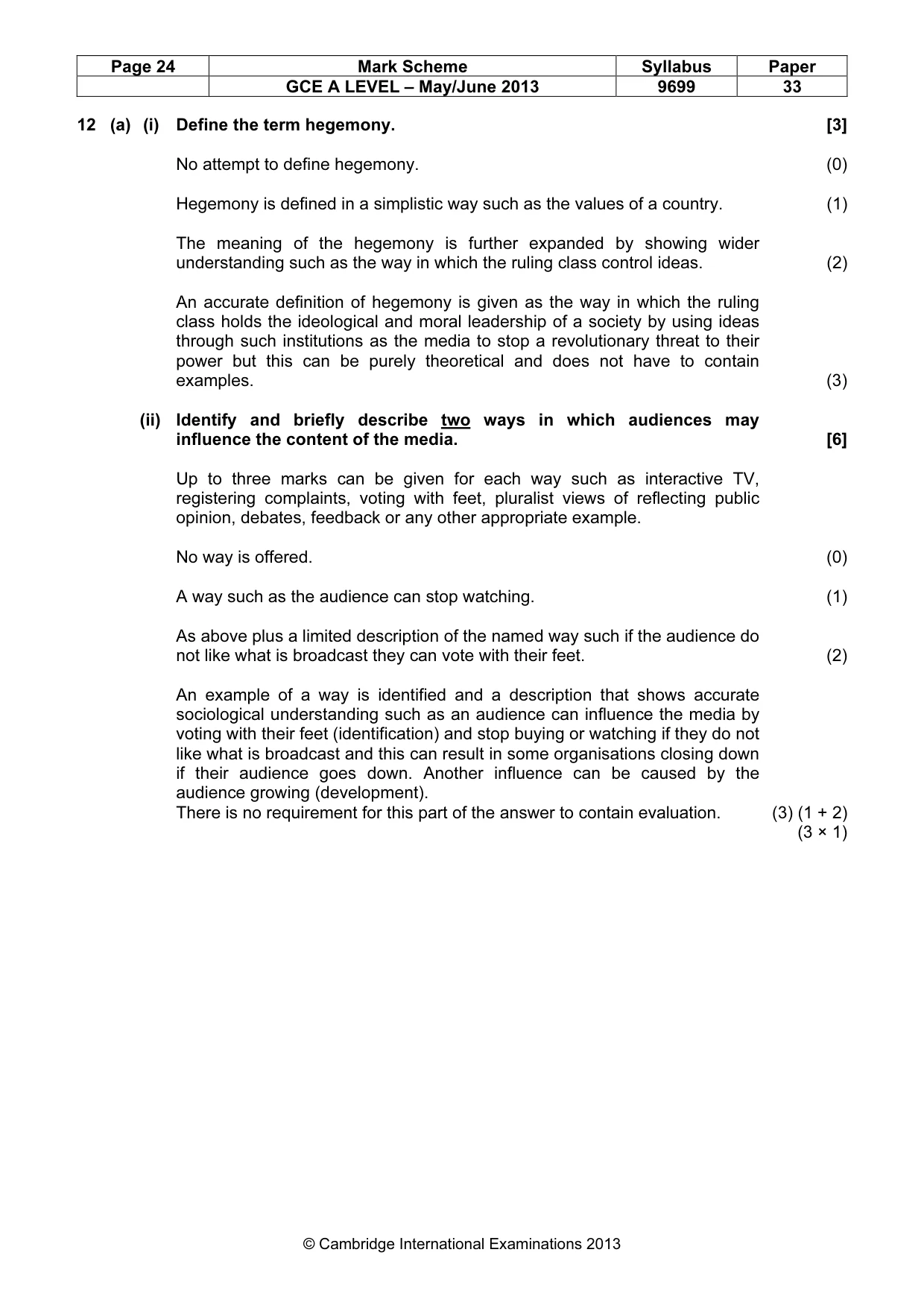 Mark scheme, page 24 of 25