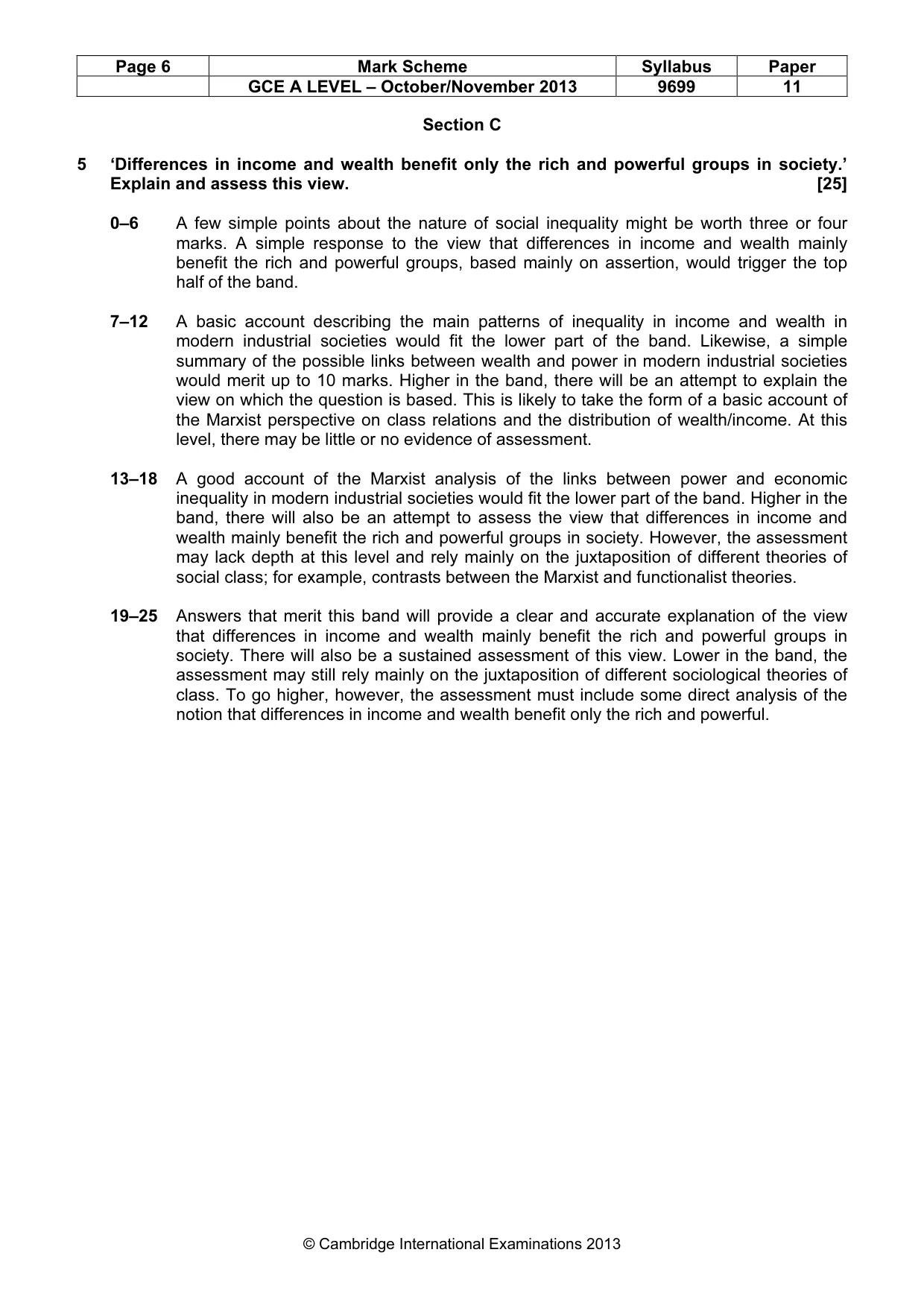 Mark scheme, page 6 of 7