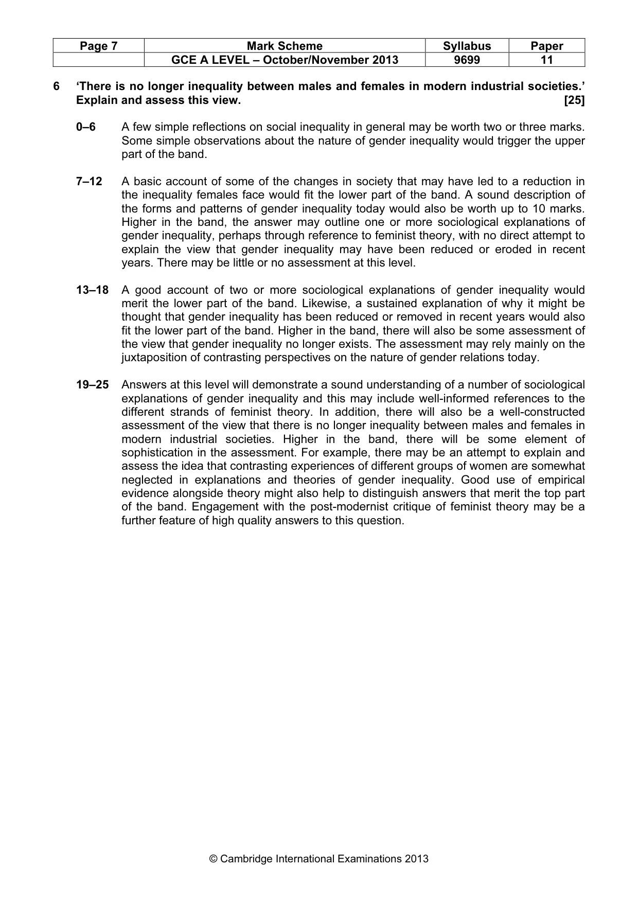 Mark scheme, page 7 of 7
