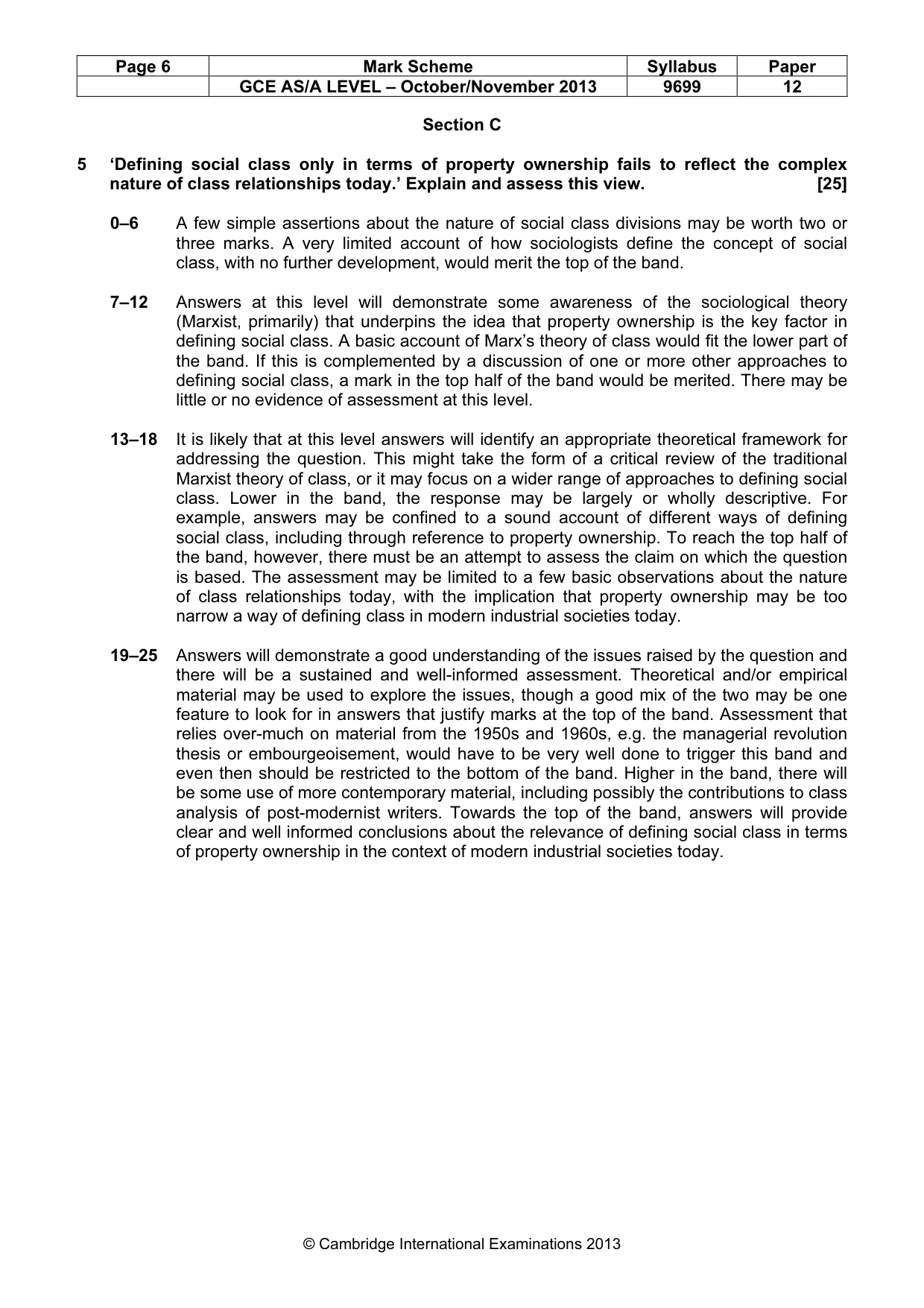 Mark scheme, page 6 of 7