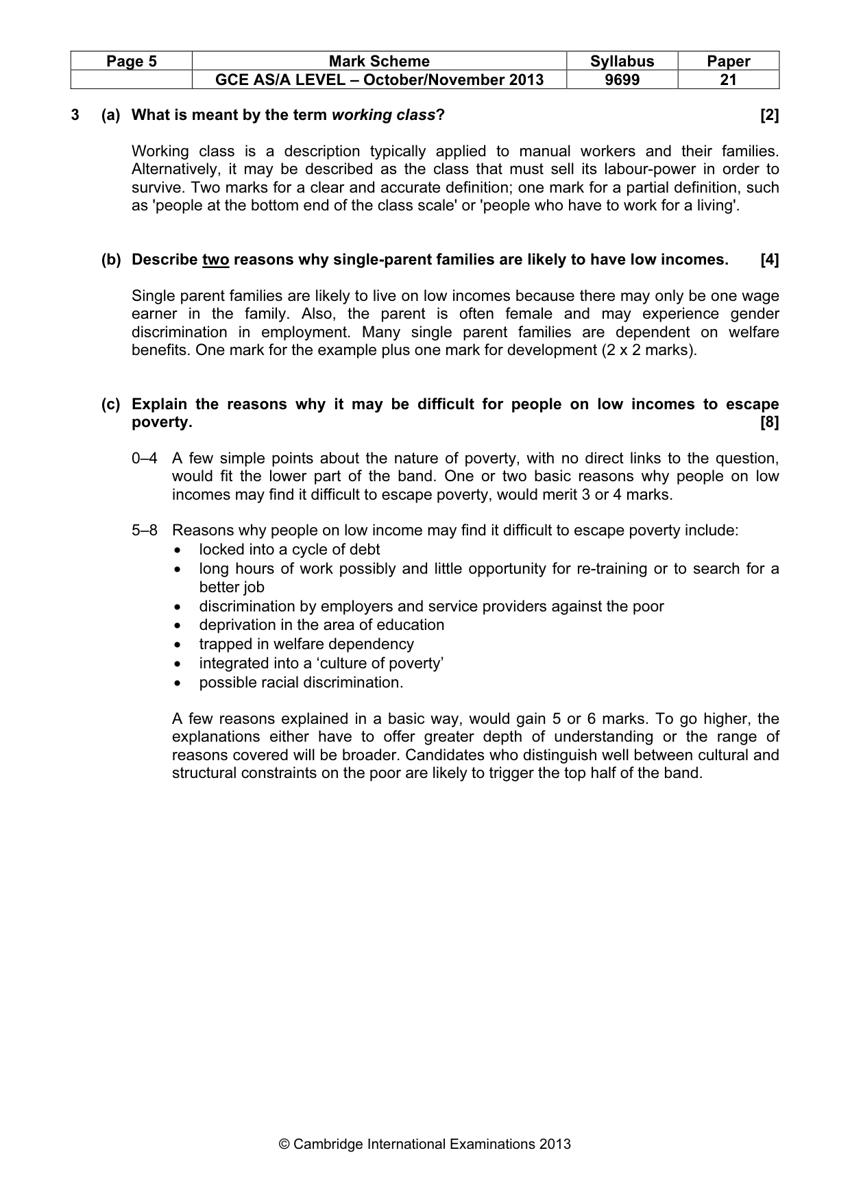 Mark scheme, page 5 of 6