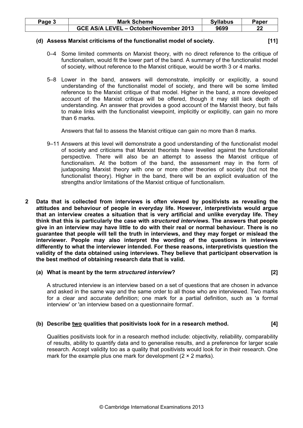 Mark scheme, page 3 of 6