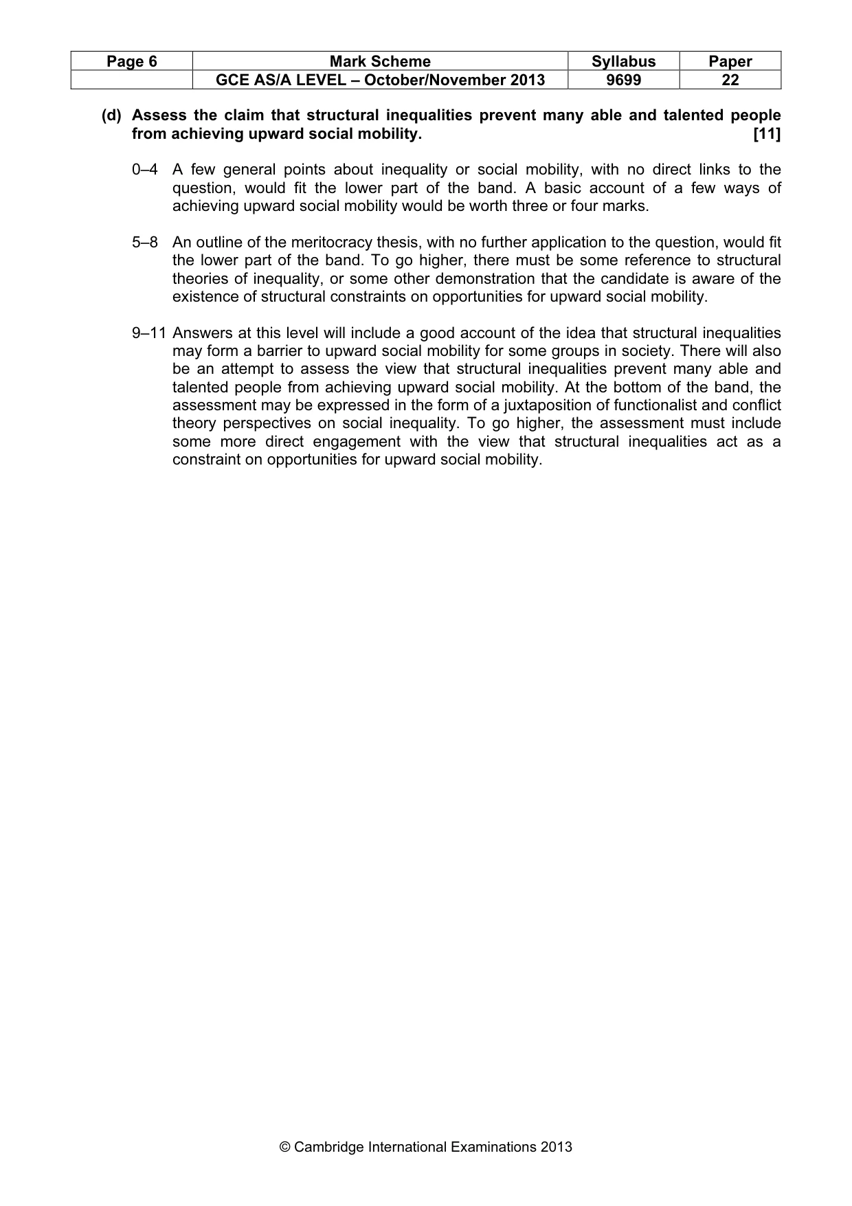 Mark scheme, page 6 of 6