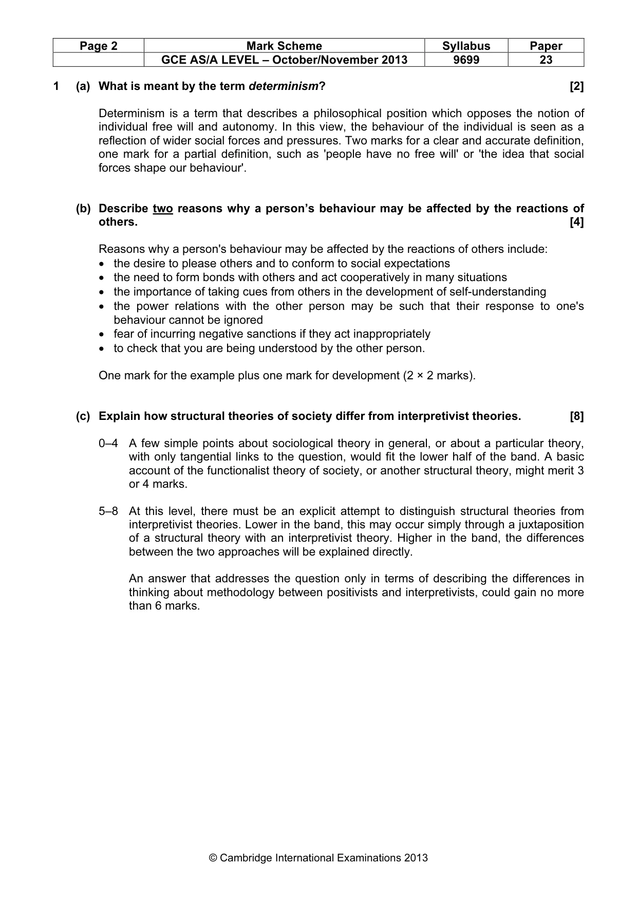 Mark scheme, page 2 of 6