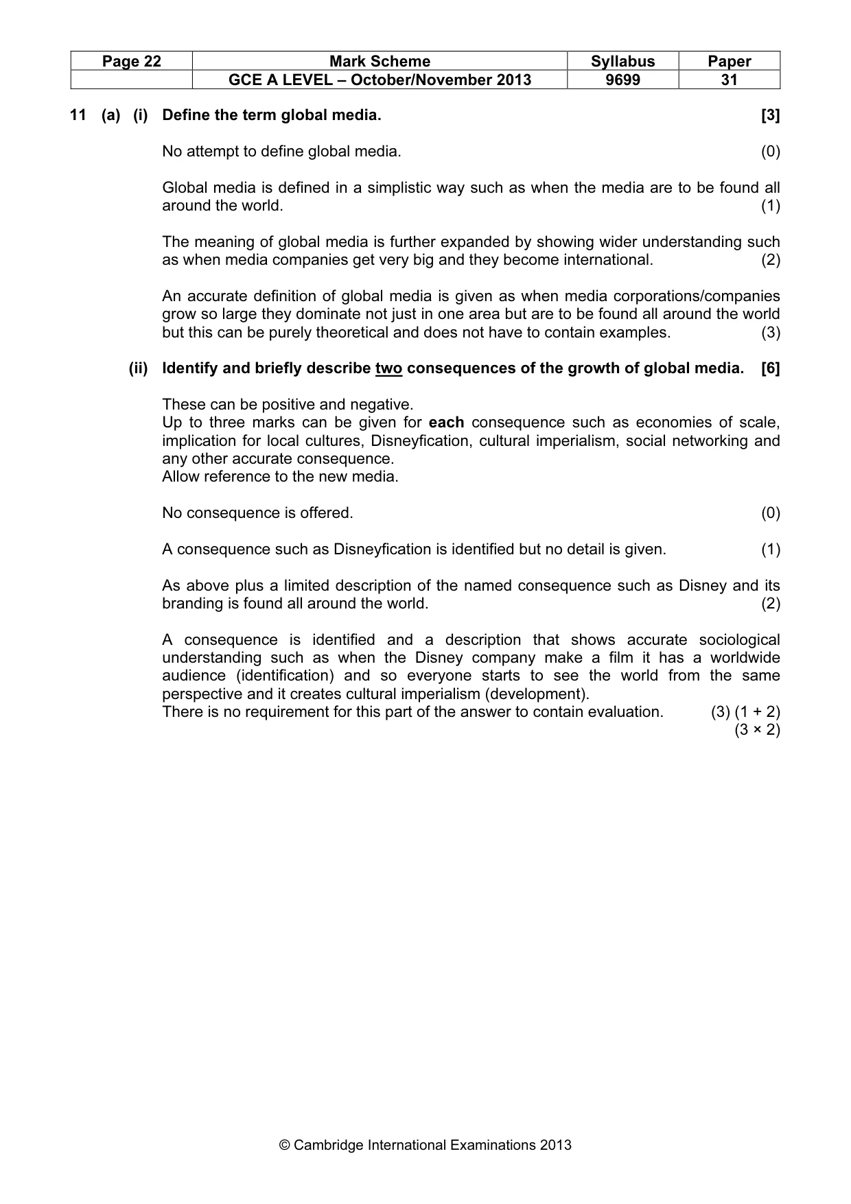Mark scheme, page 22 of 25