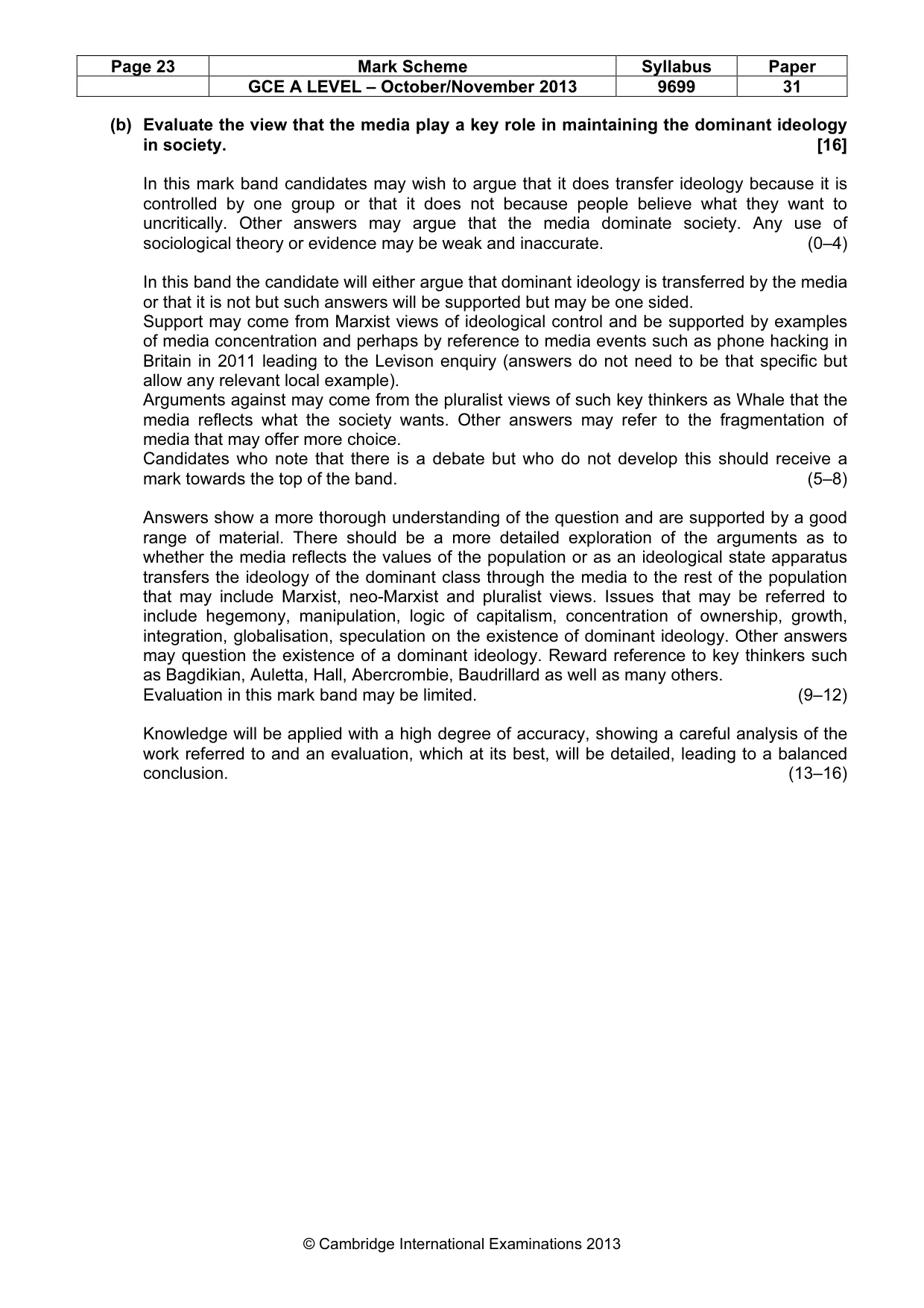 Mark scheme, page 23 of 25