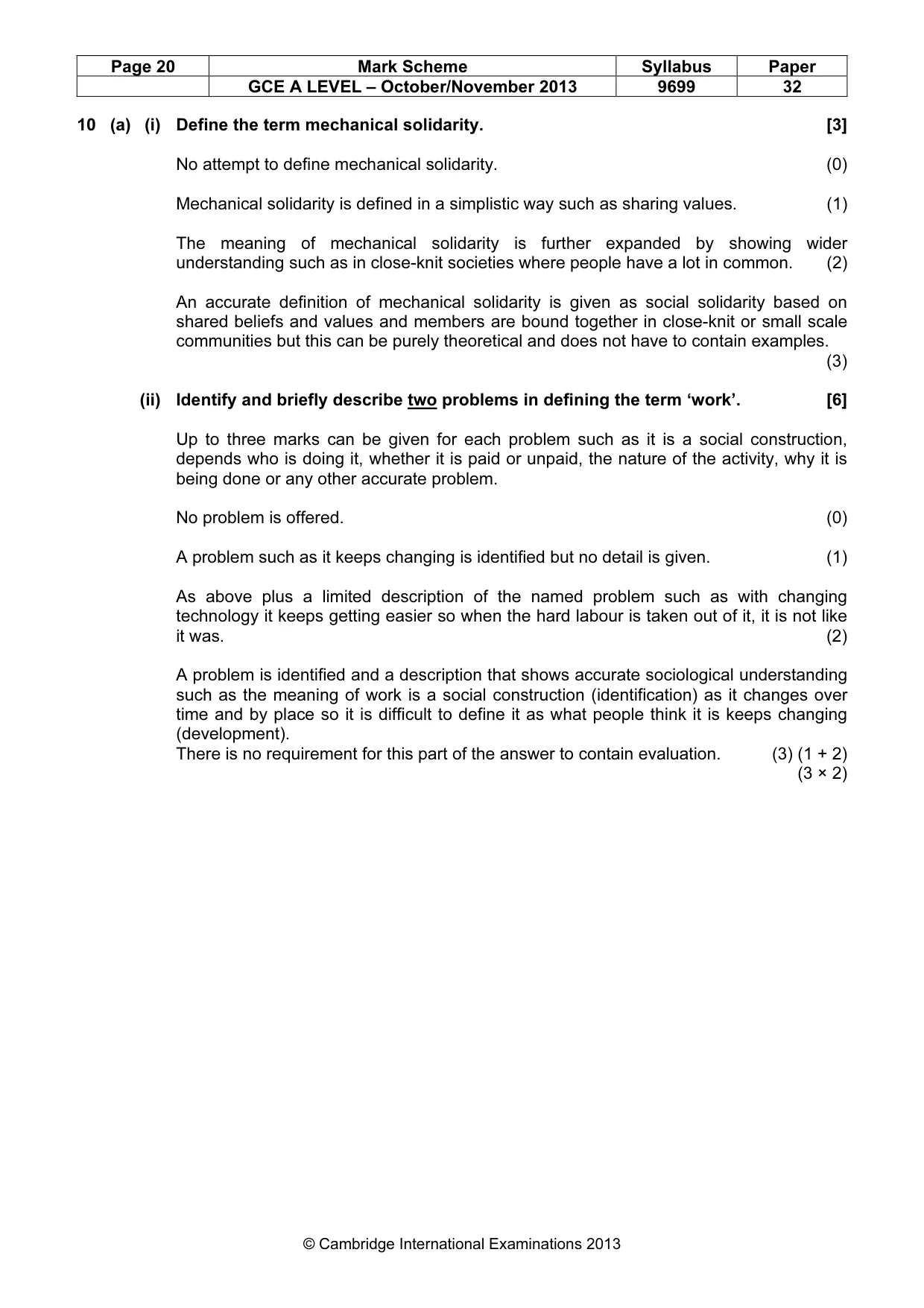 Mark scheme, page 20 of 25