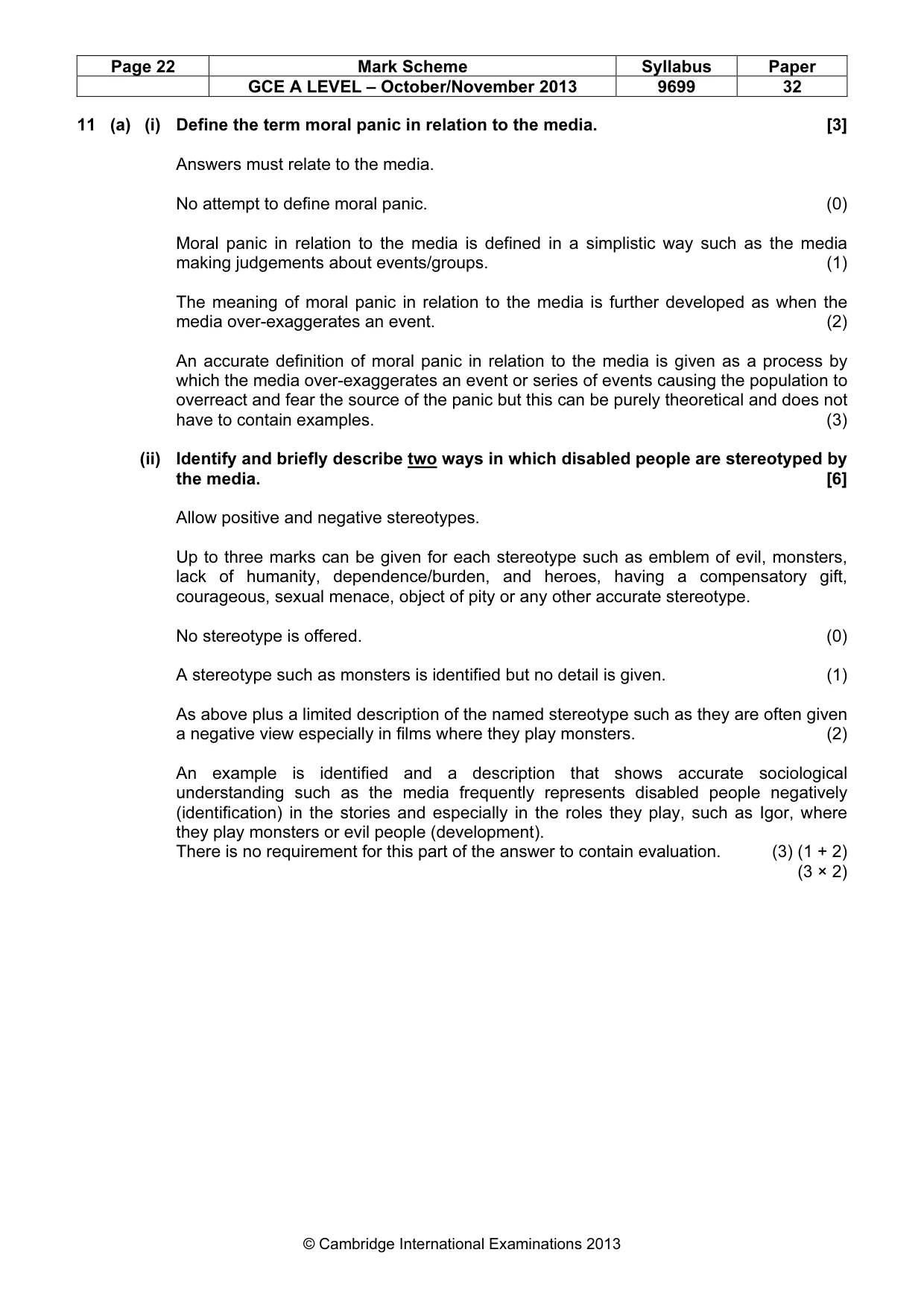 Mark scheme, page 22 of 25