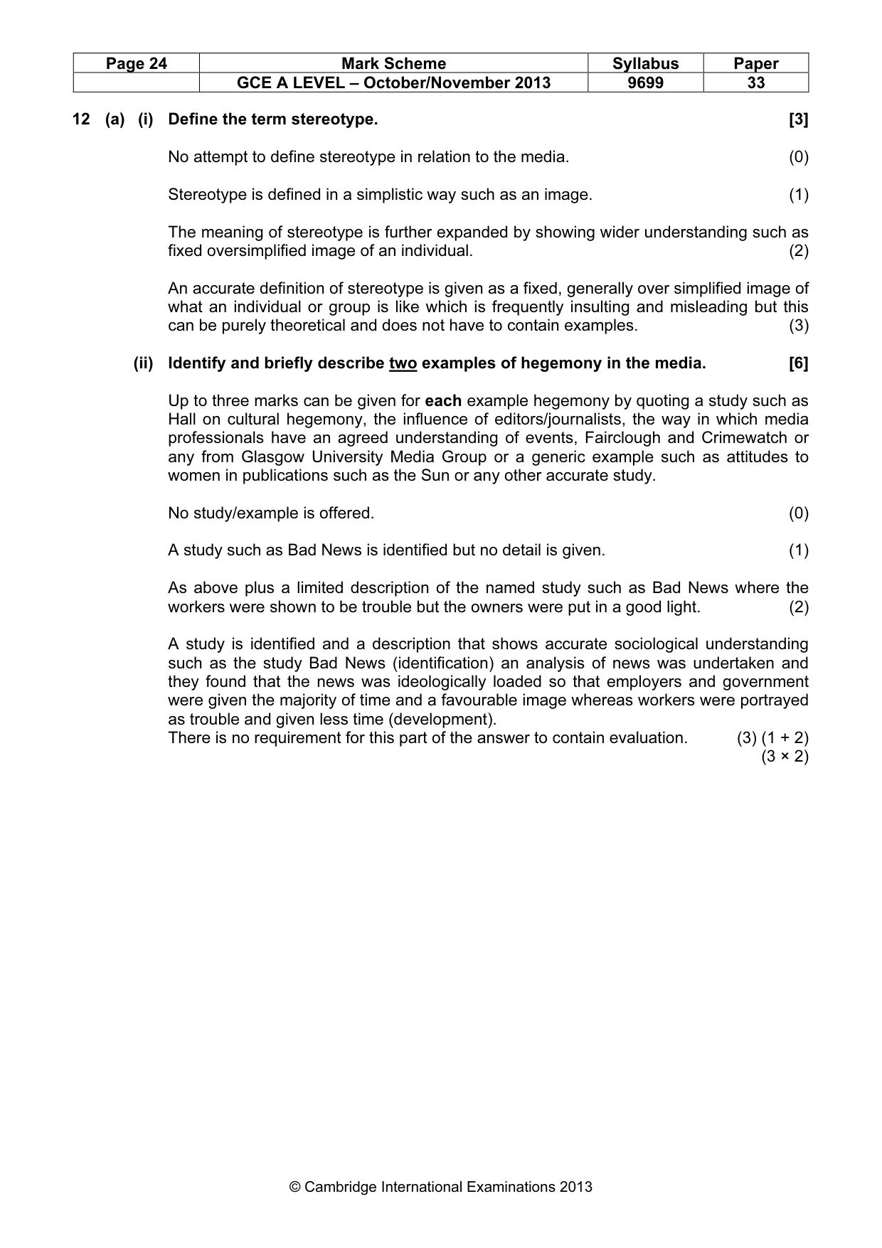 Mark scheme, page 24 of 25