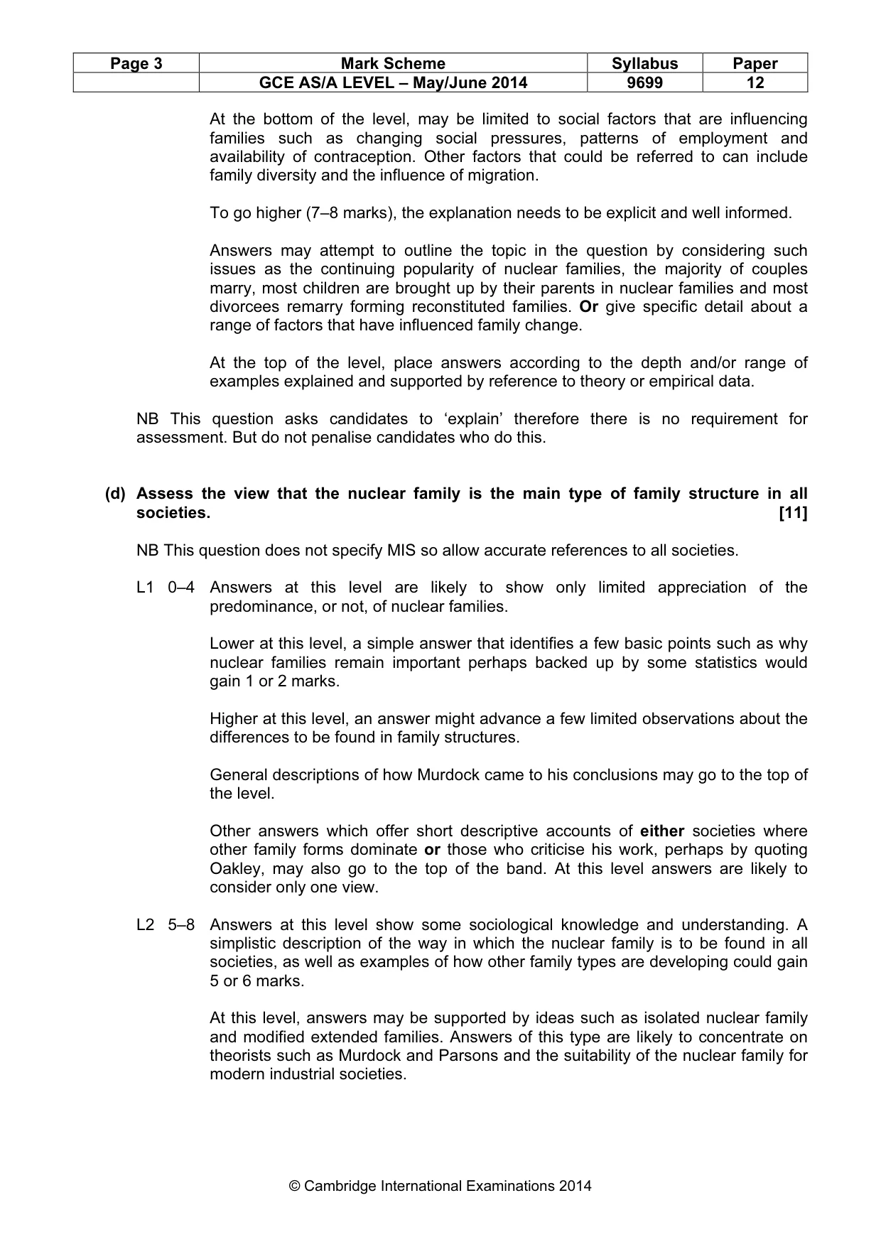 Mark scheme, page 3 of 8