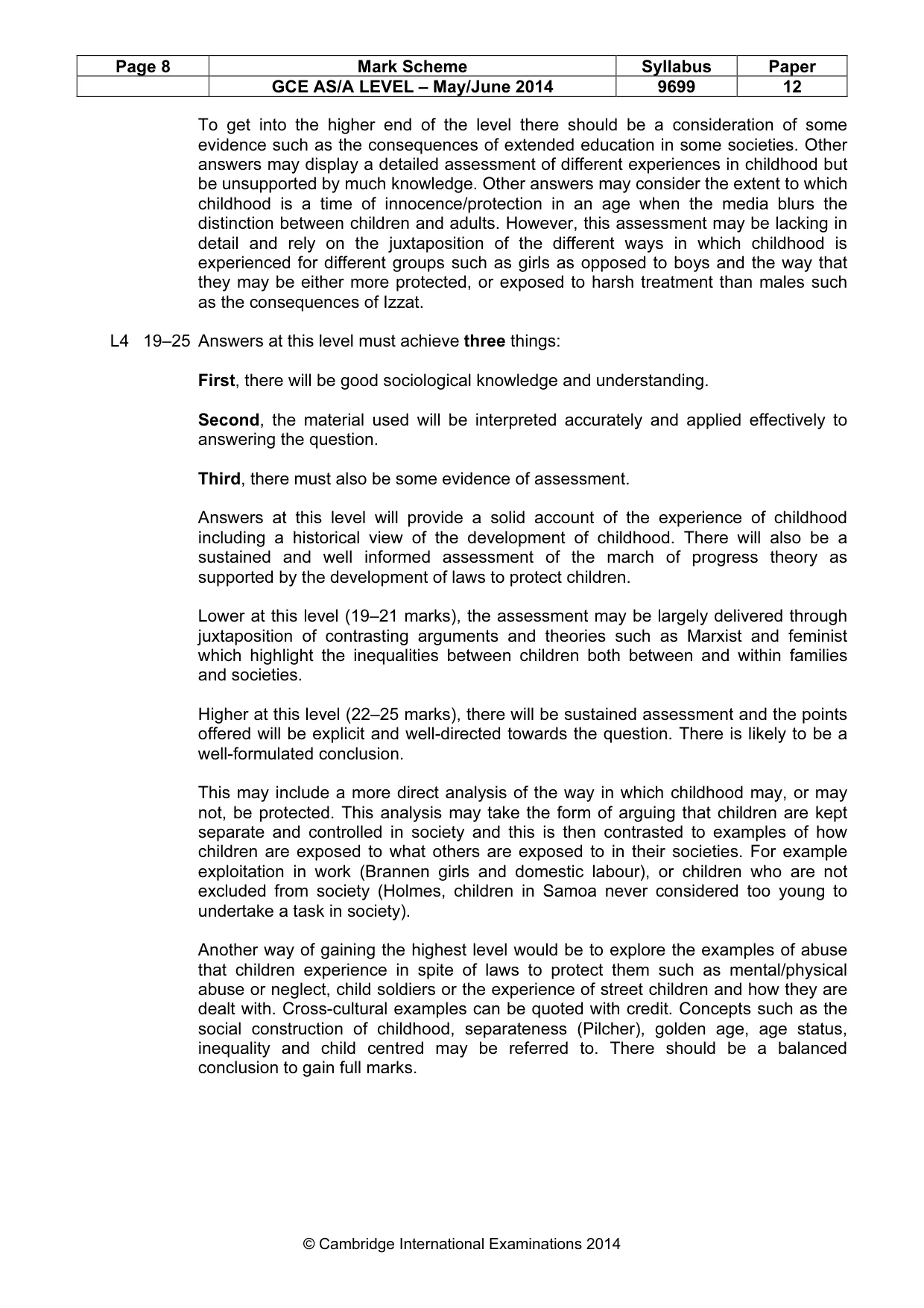 Mark scheme, page 8 of 8