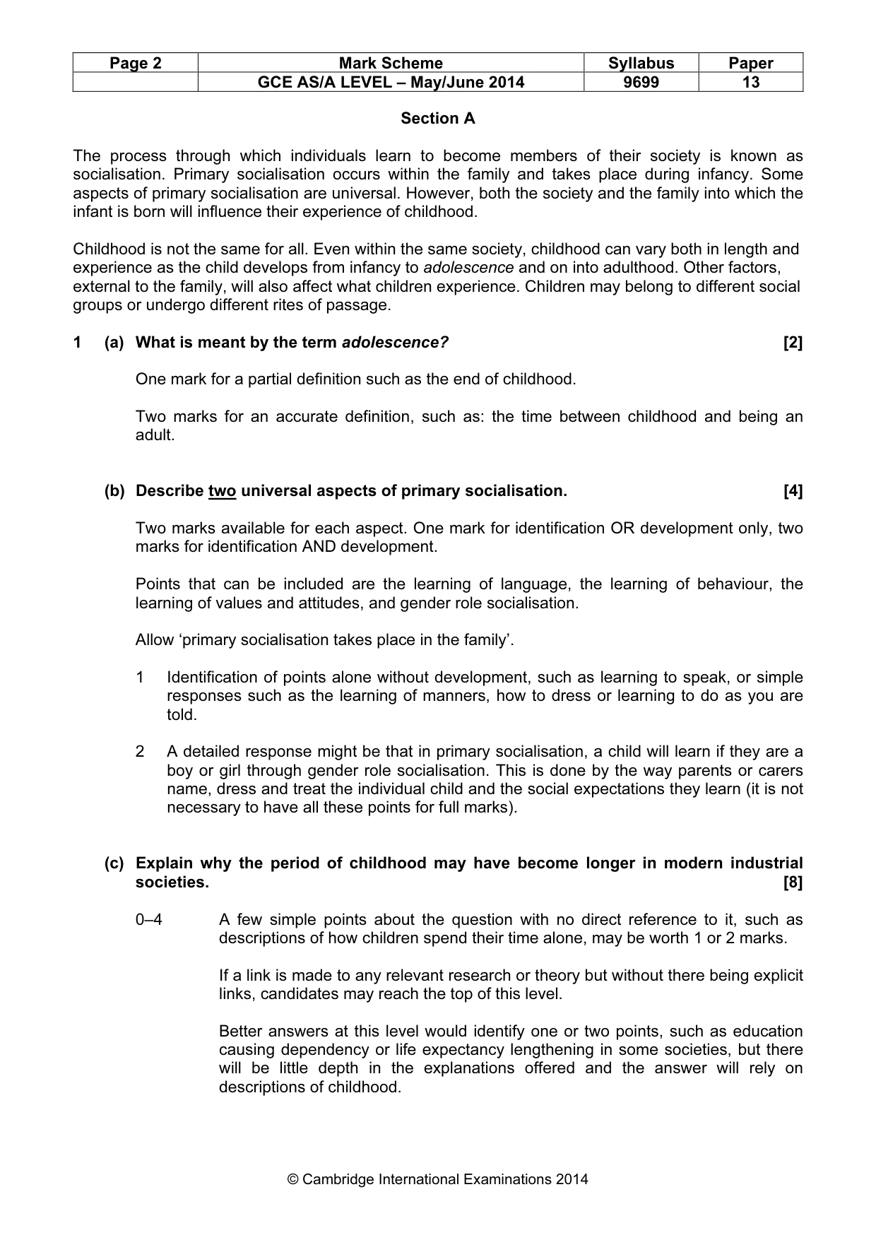 Mark scheme, page 2 of 8