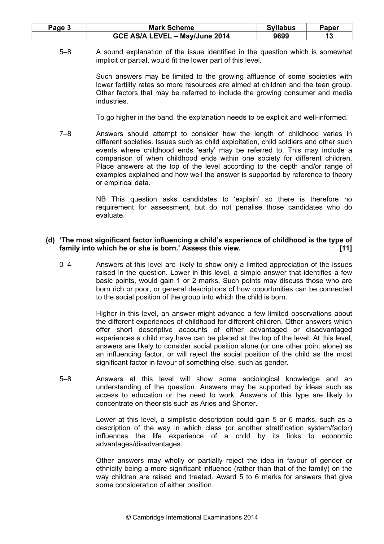 Mark scheme, page 3 of 8