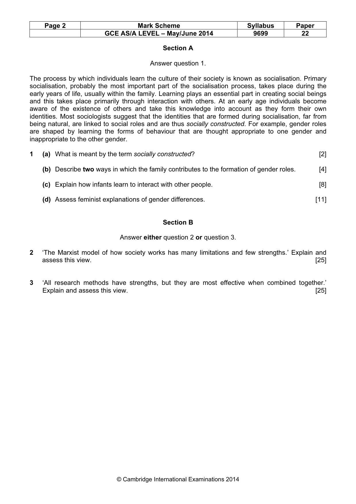 Mark scheme, page 2 of 6