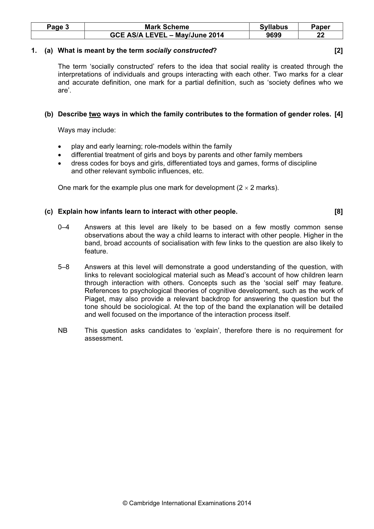 Mark scheme, page 3 of 6