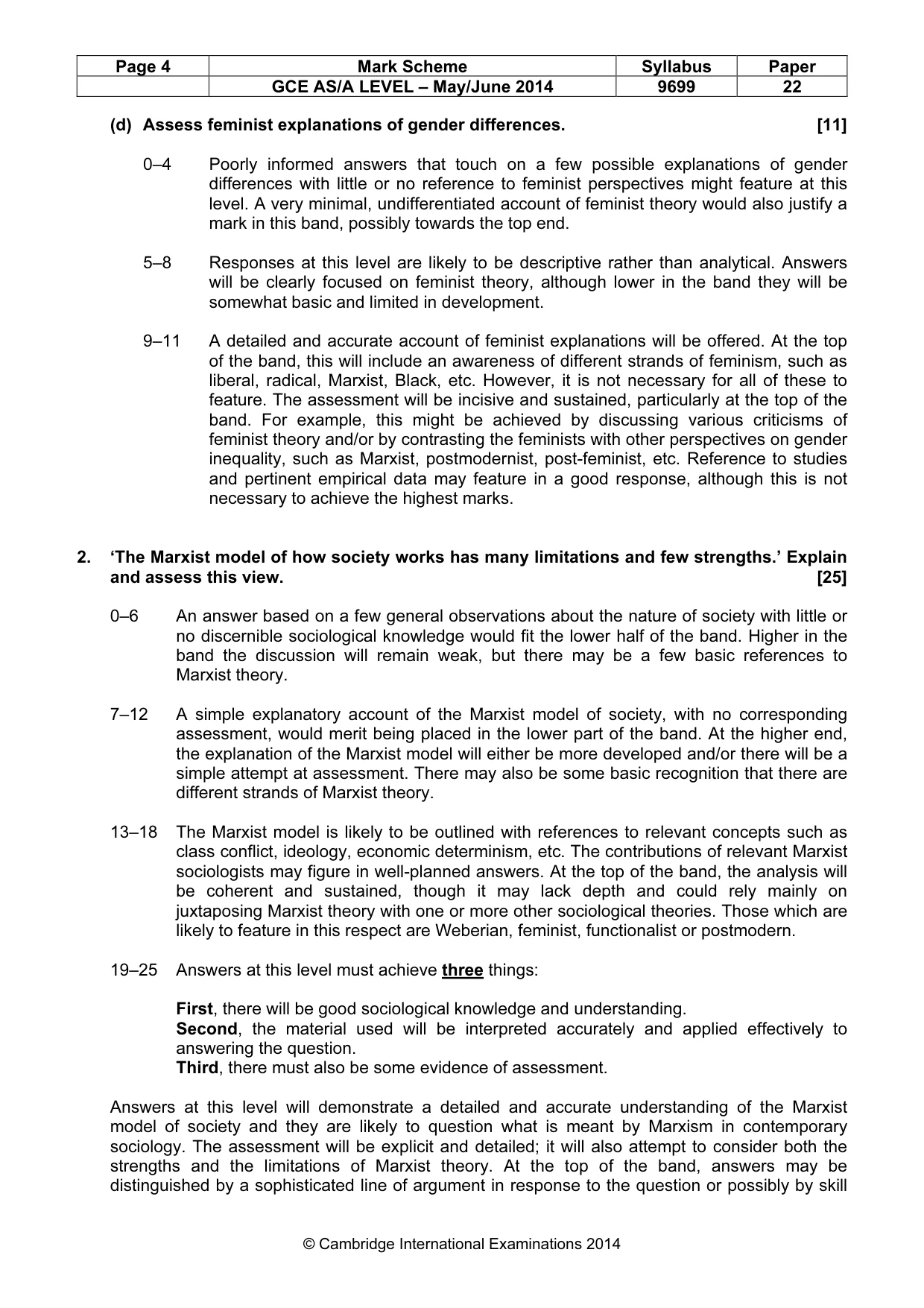 Mark scheme, page 4 of 6