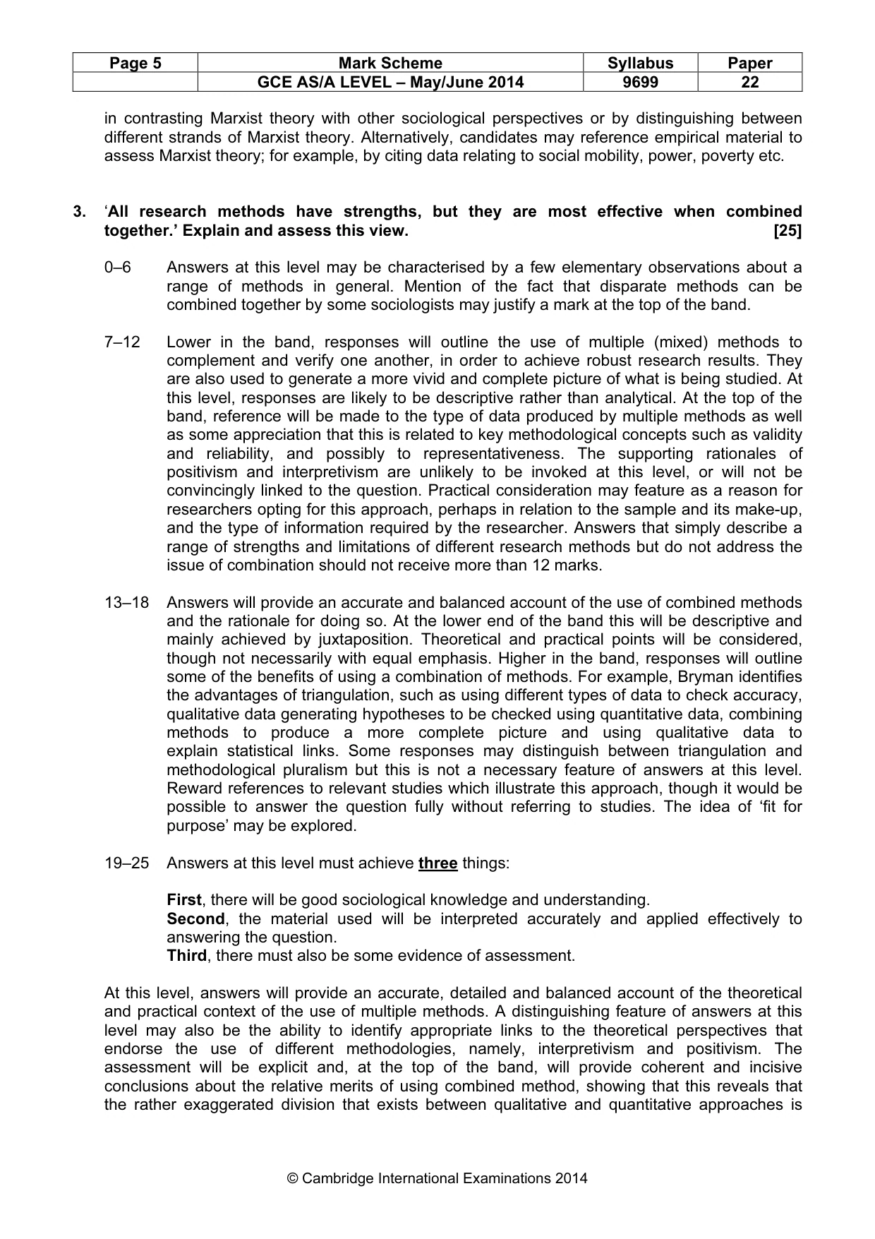 Mark scheme, page 5 of 6